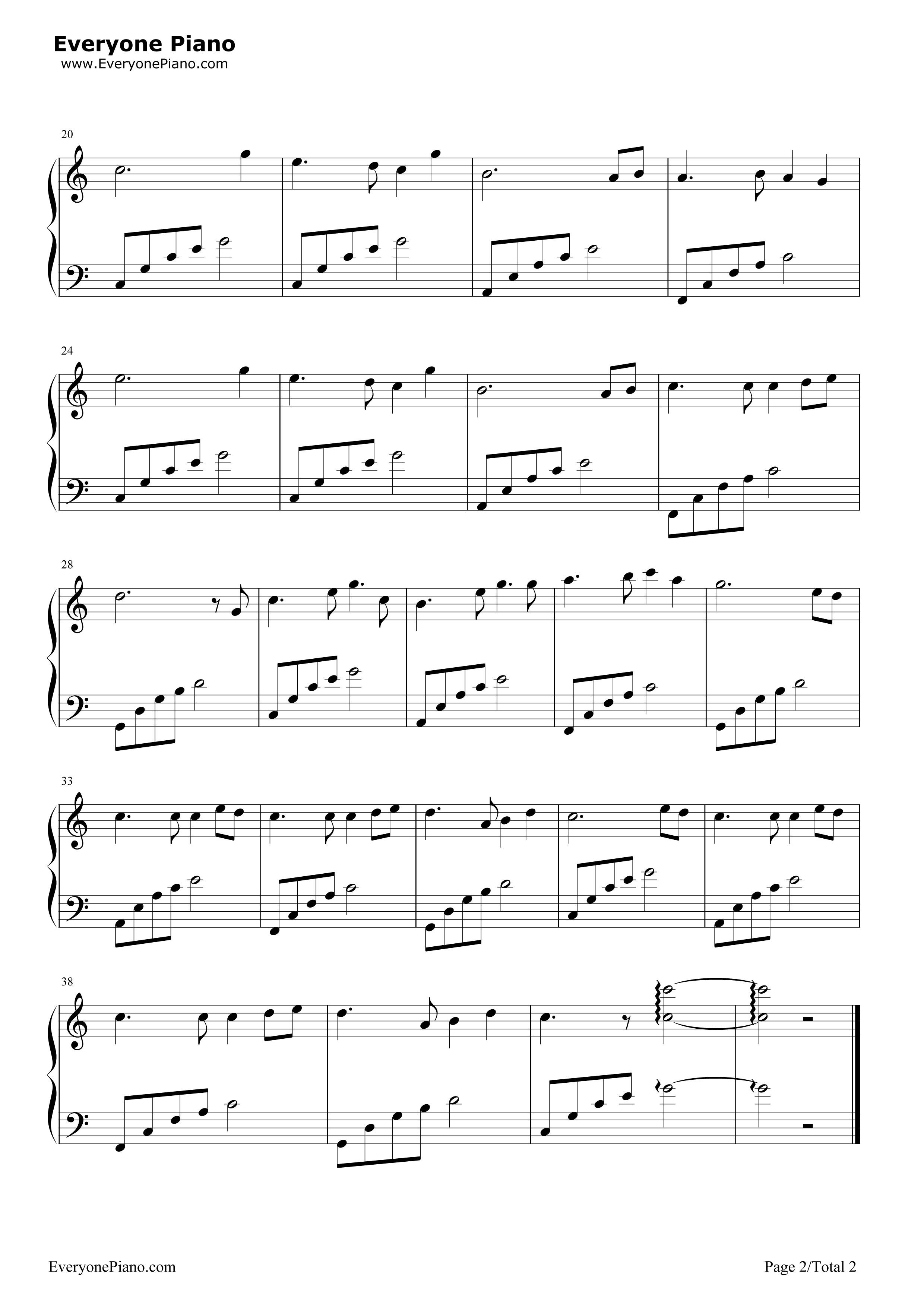 月亮代表我的心超简单版钢琴谱_邓丽君