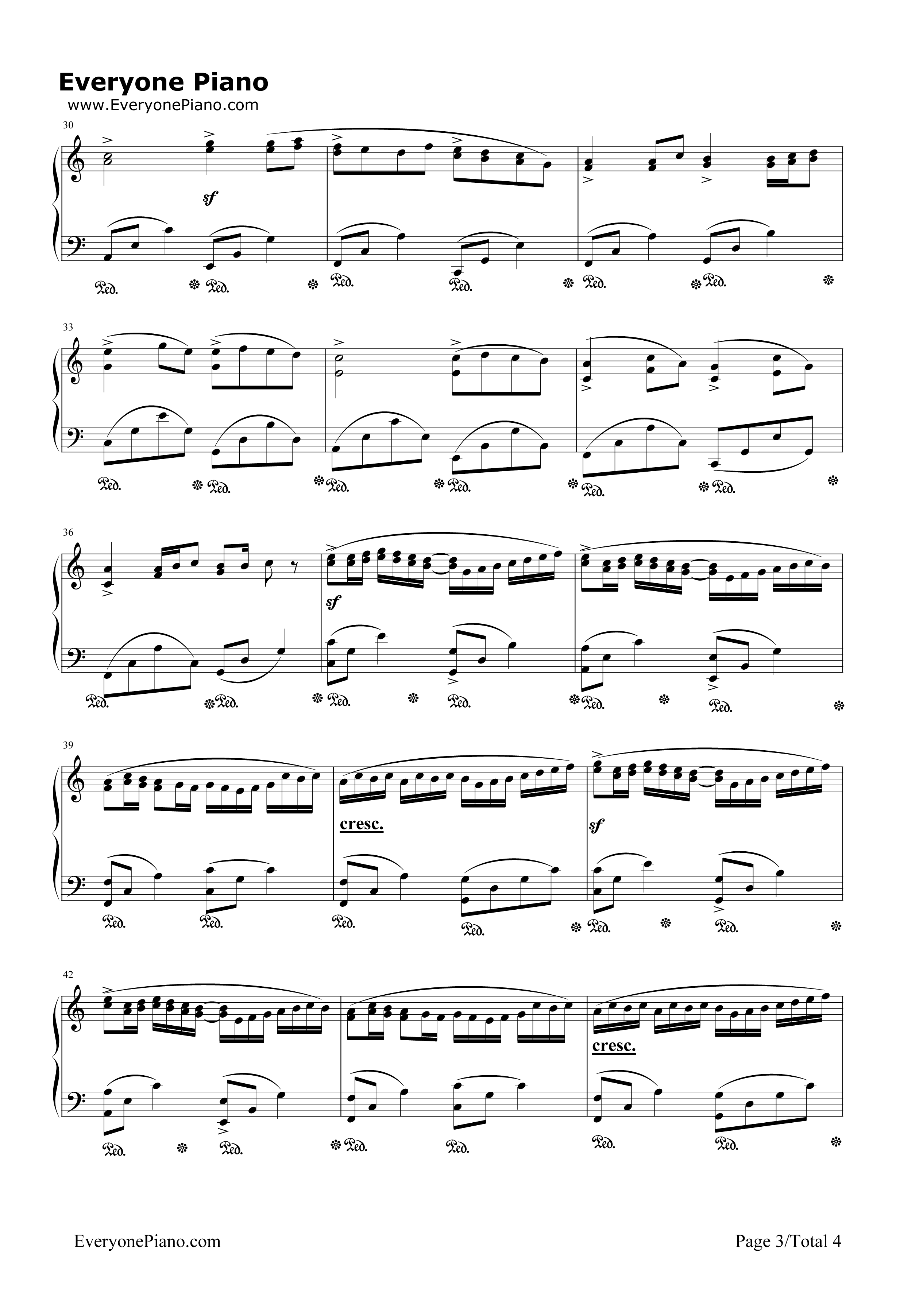 卡农弹奏版钢琴谱_乔治•温斯顿