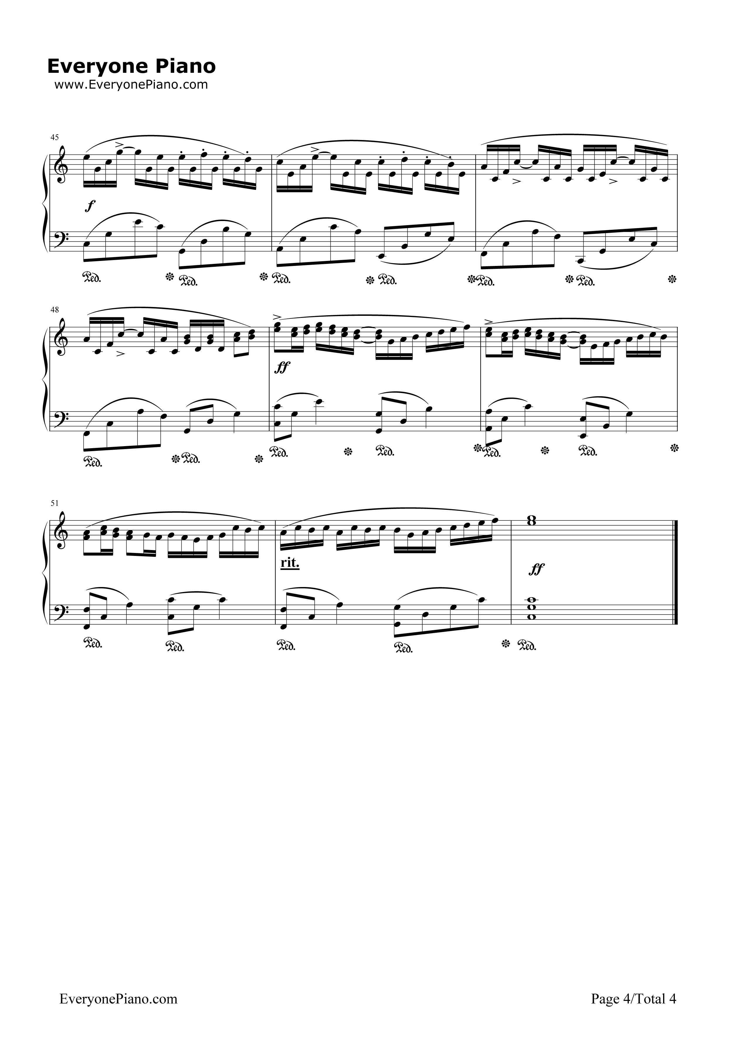 卡农弹奏版钢琴谱_乔治•温斯顿