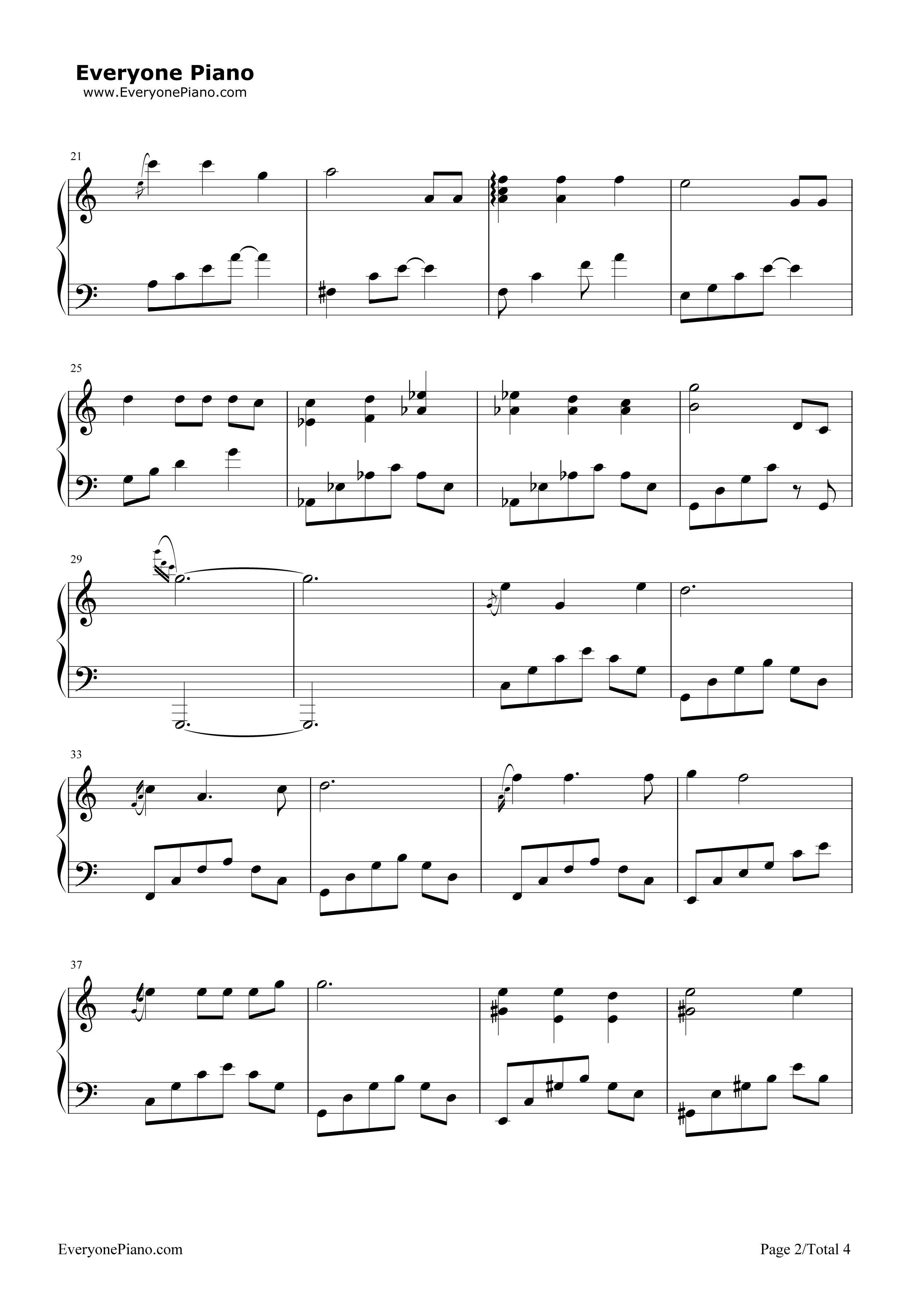 栀子花开钢琴谱_何炅__Angela