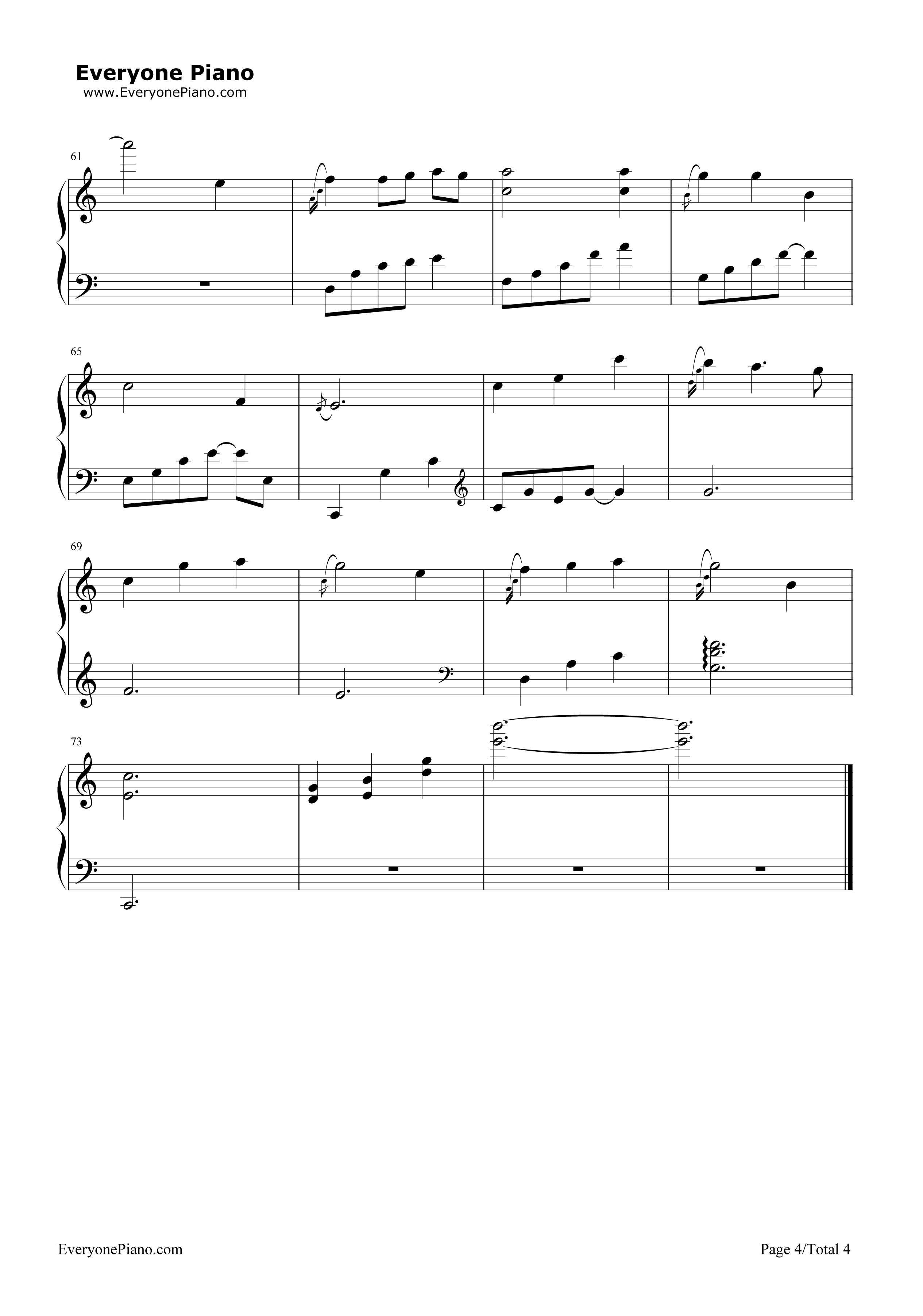 栀子花开钢琴谱_何炅__Angela