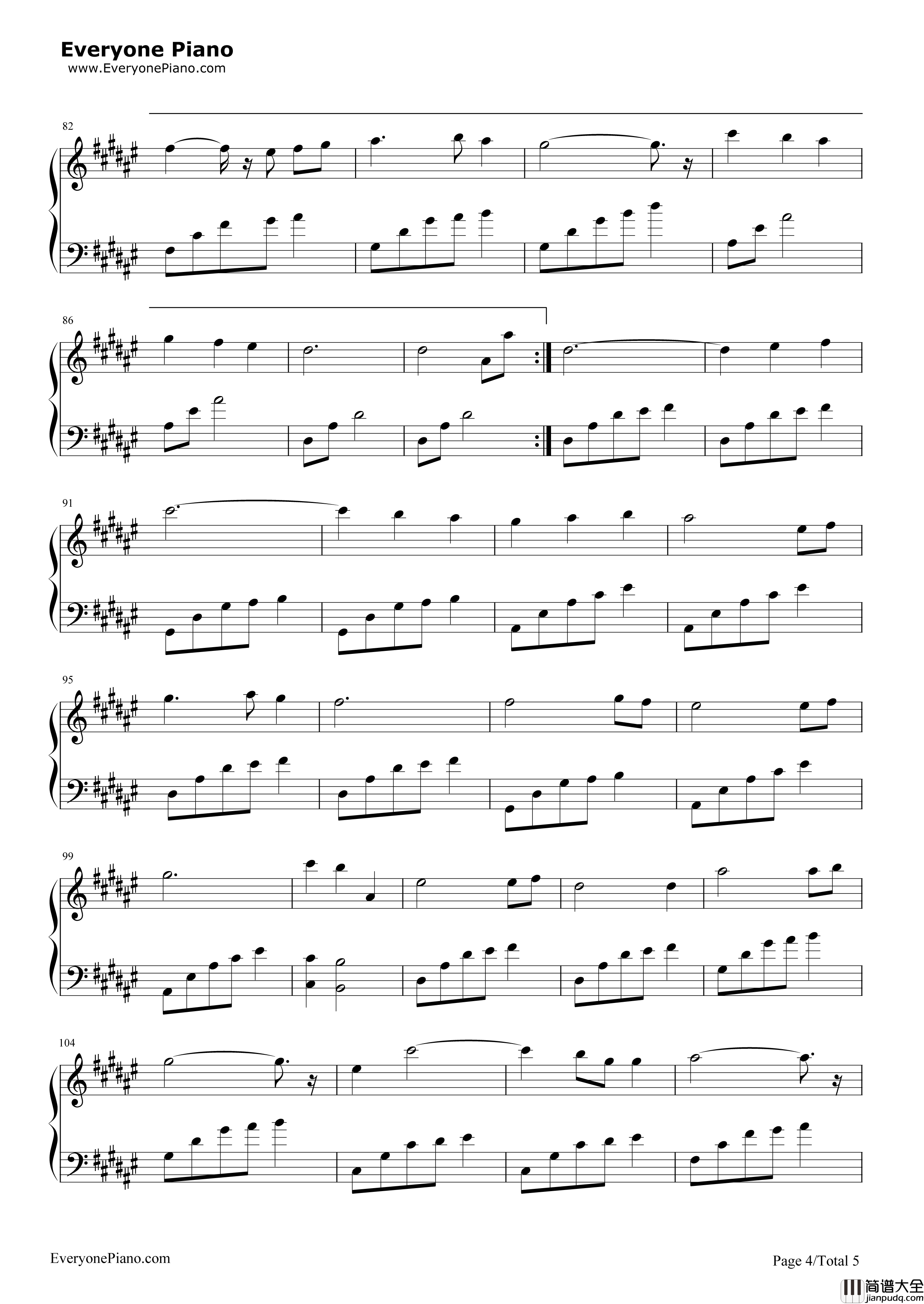 时光笔墨钢琴谱_张碧晨