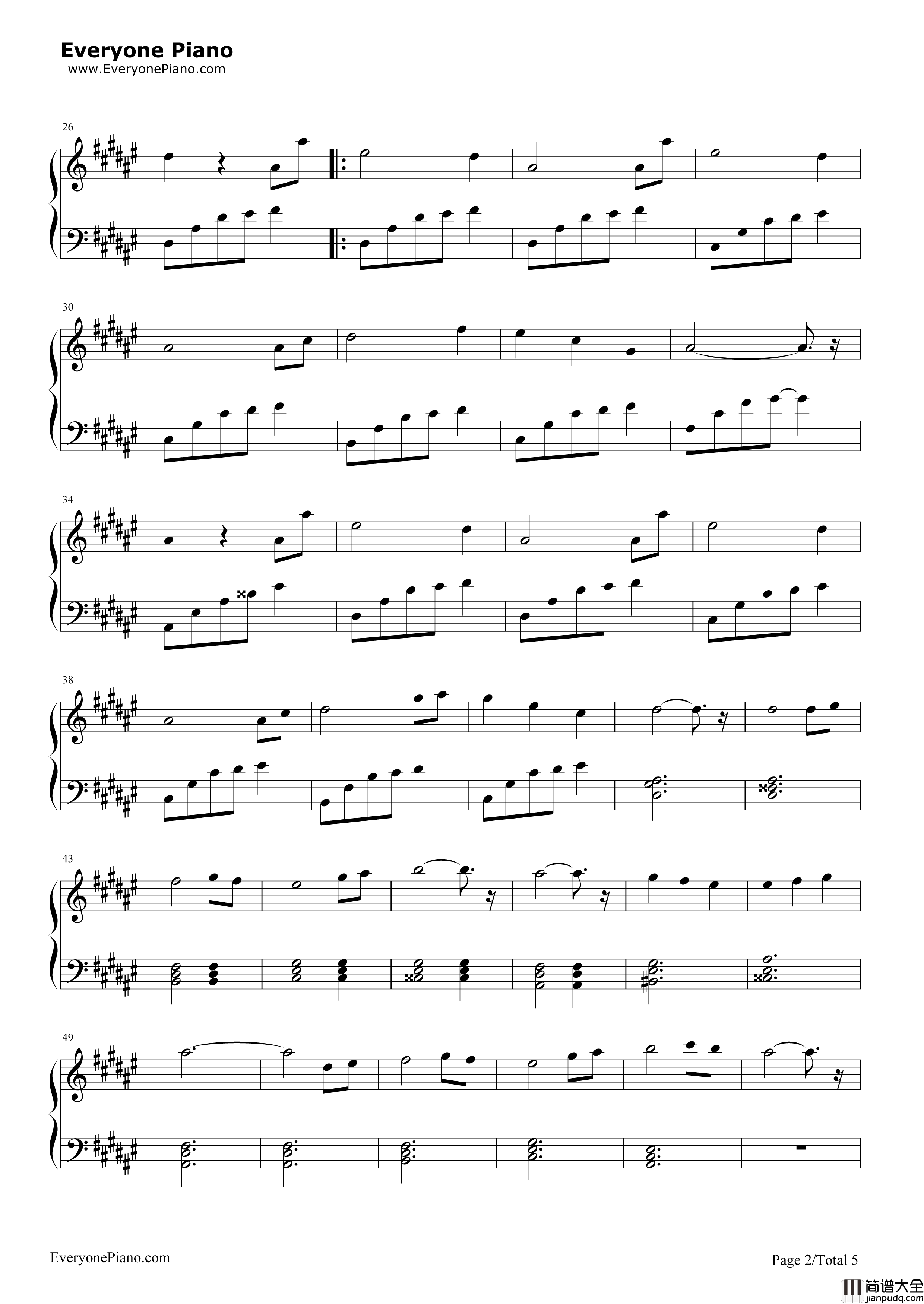 时光笔墨钢琴谱_张碧晨