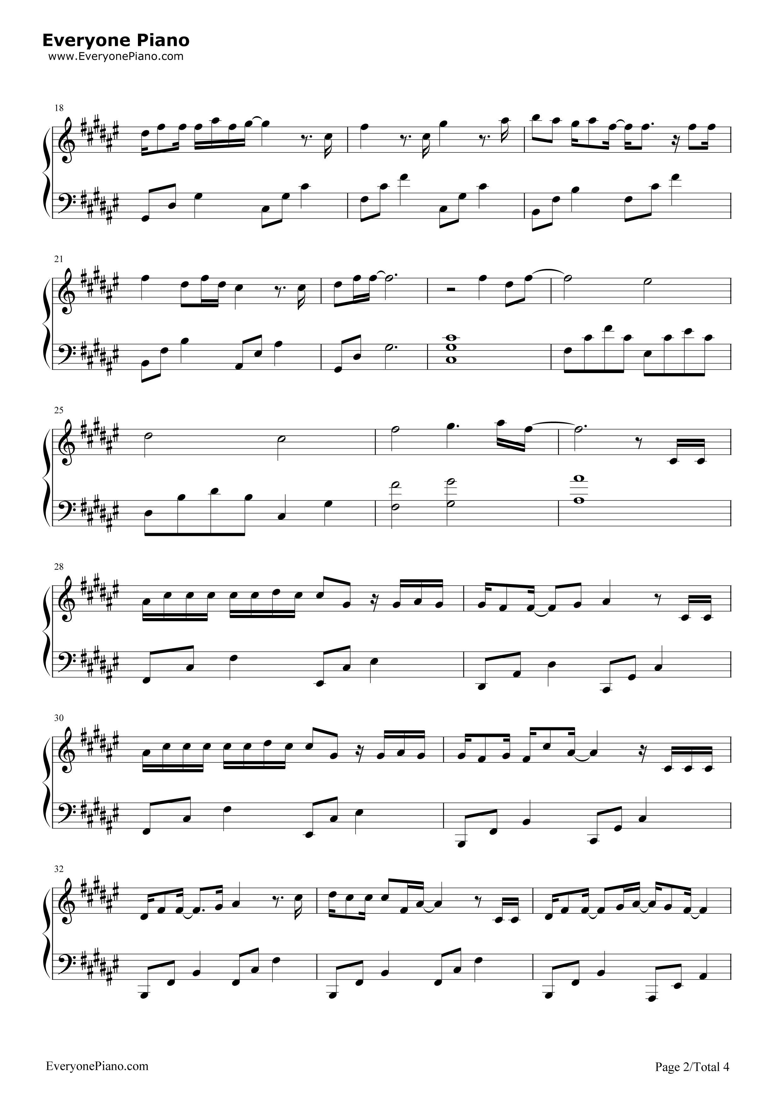 不要再孤单钢琴谱_徐佳莹