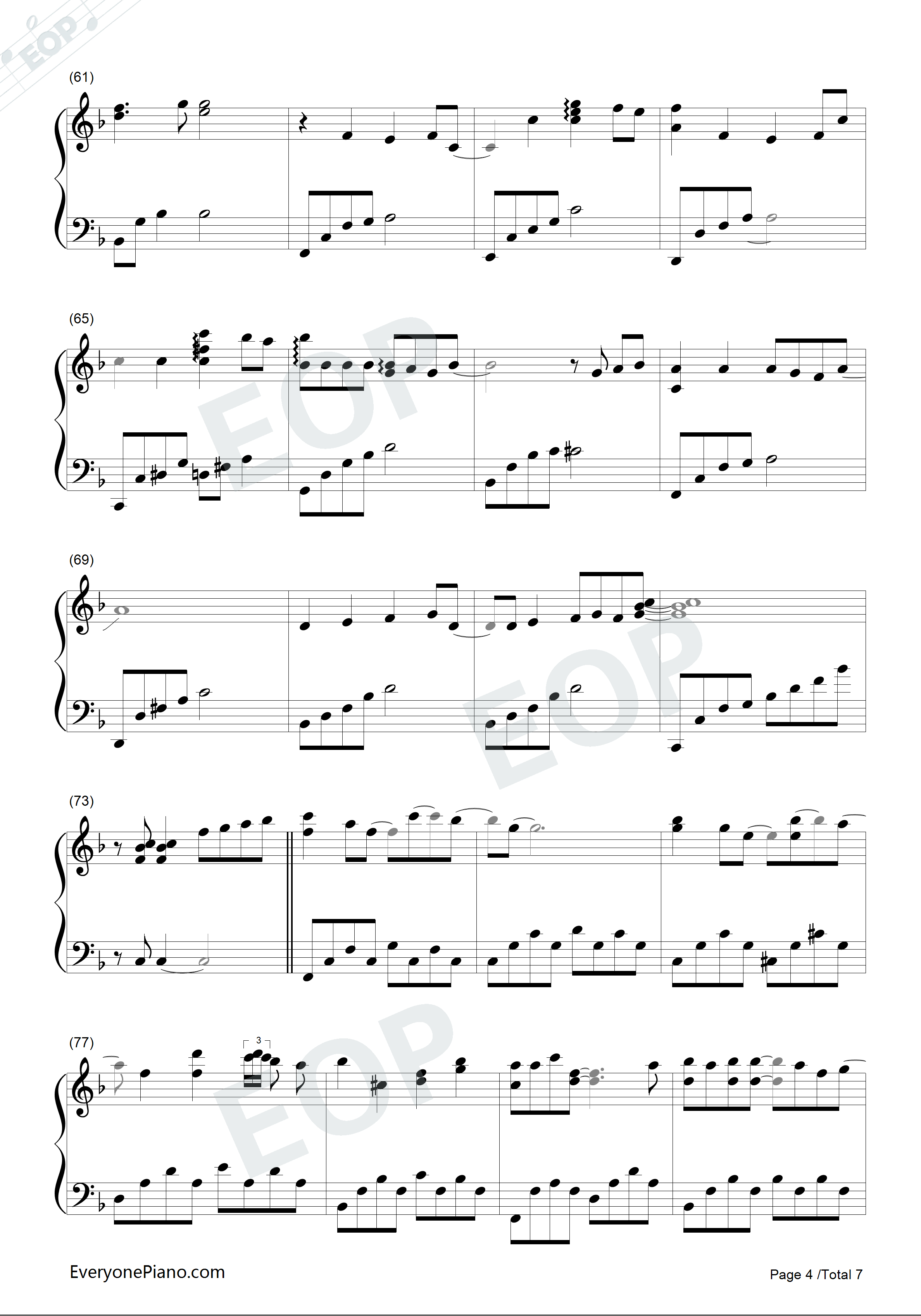 邻家的龙猫钢琴谱_久石让_宫崎骏