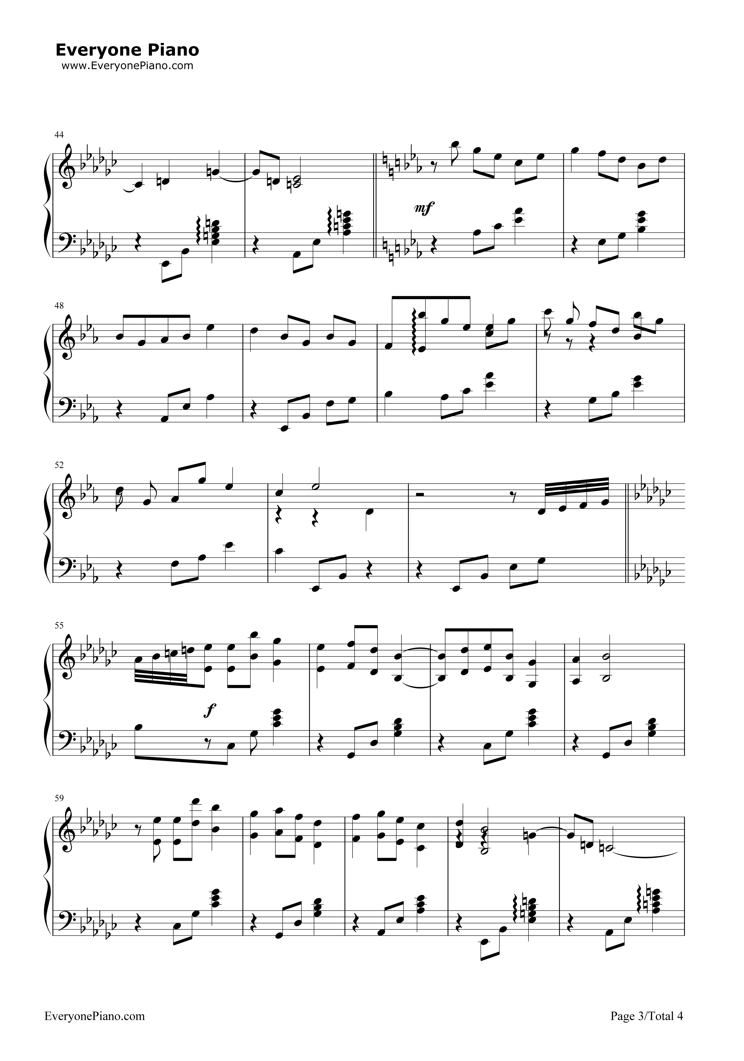 Papillon钢琴谱_神秘园（Secret_Garden）