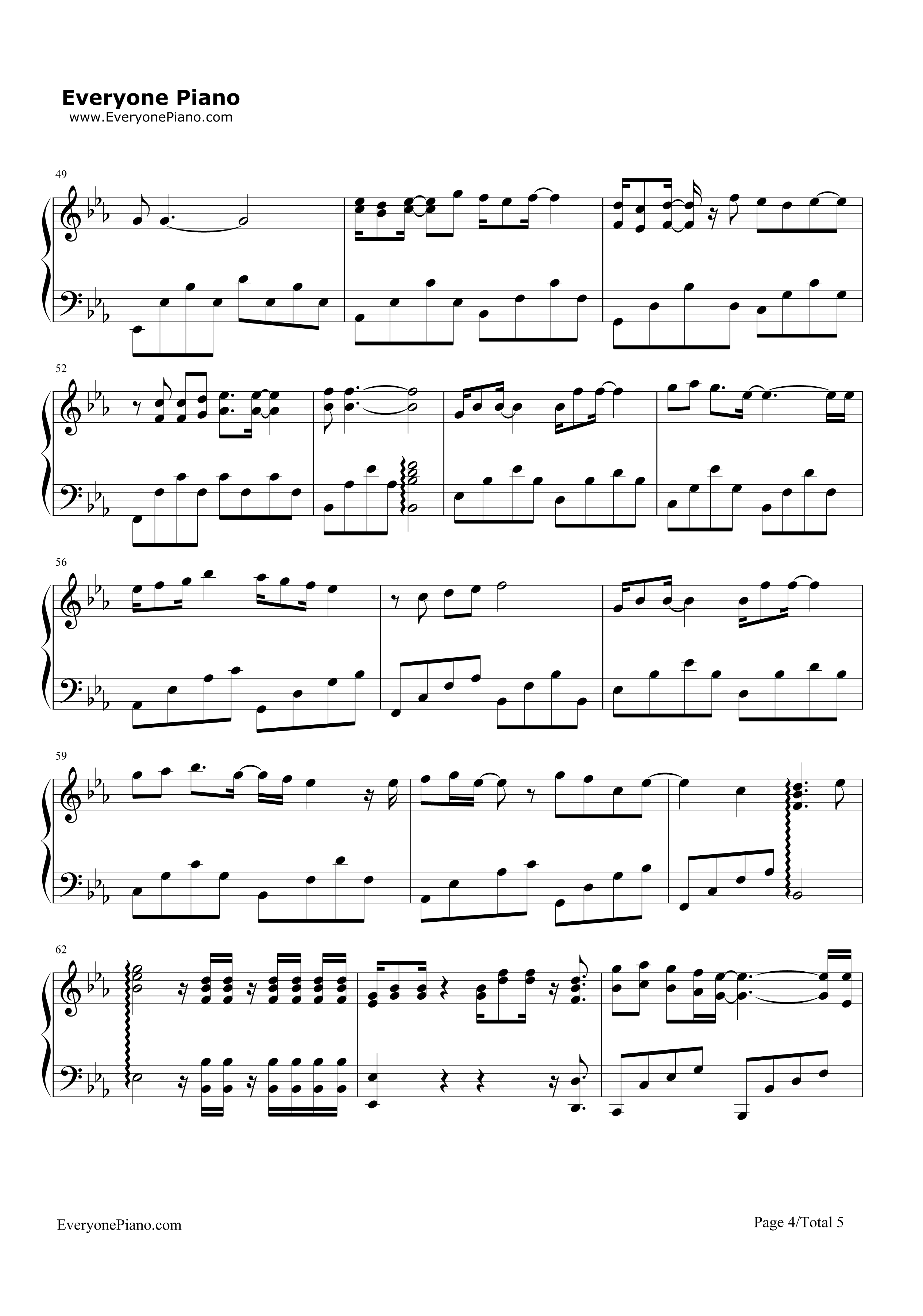 一念之间钢琴谱_张杰__莫文蔚