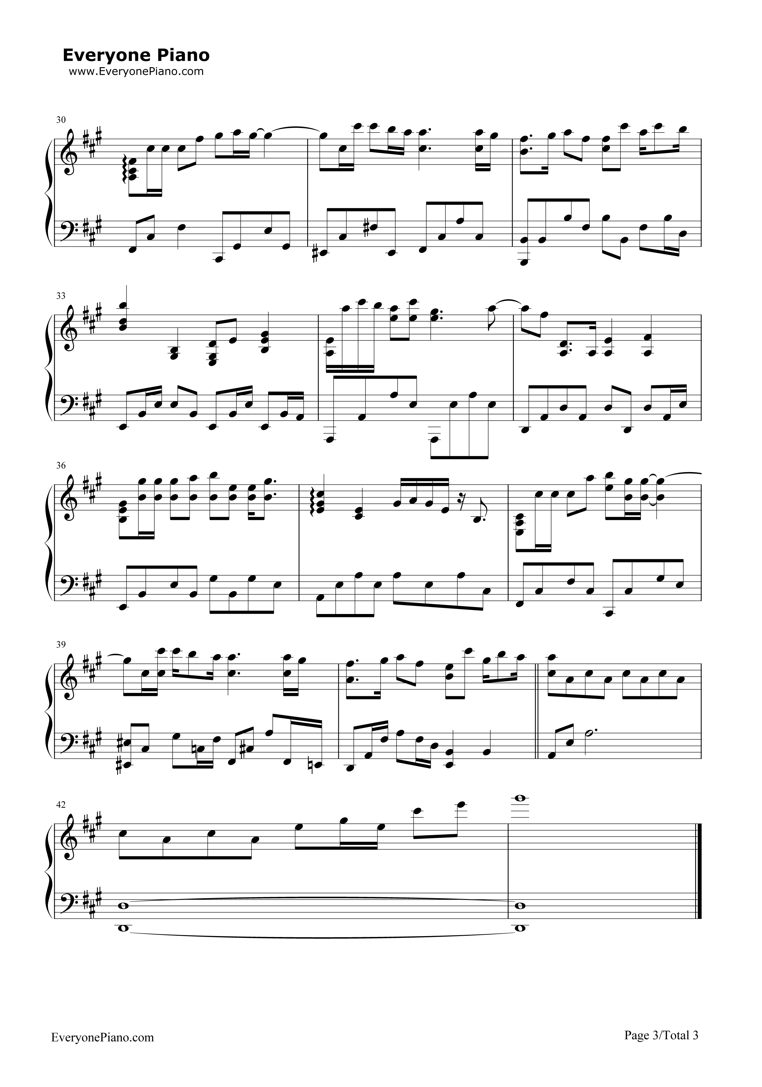 灵魂尽头钢琴谱_张惠妹