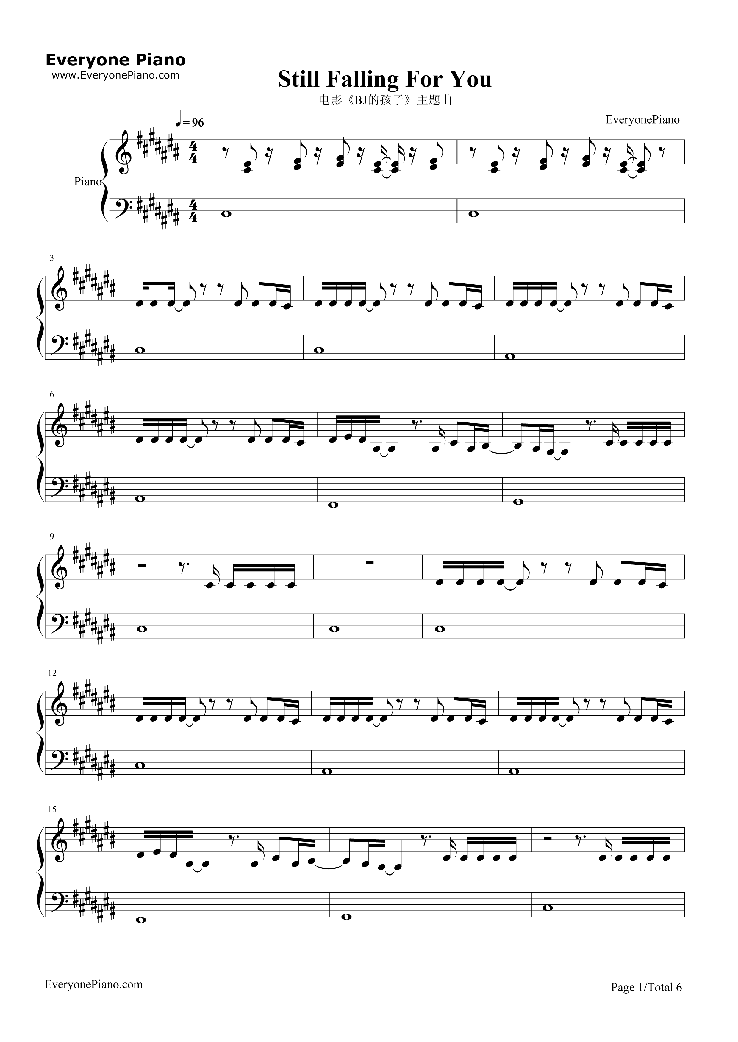 Still Falling For You钢琴谱_Ellie_Goulding