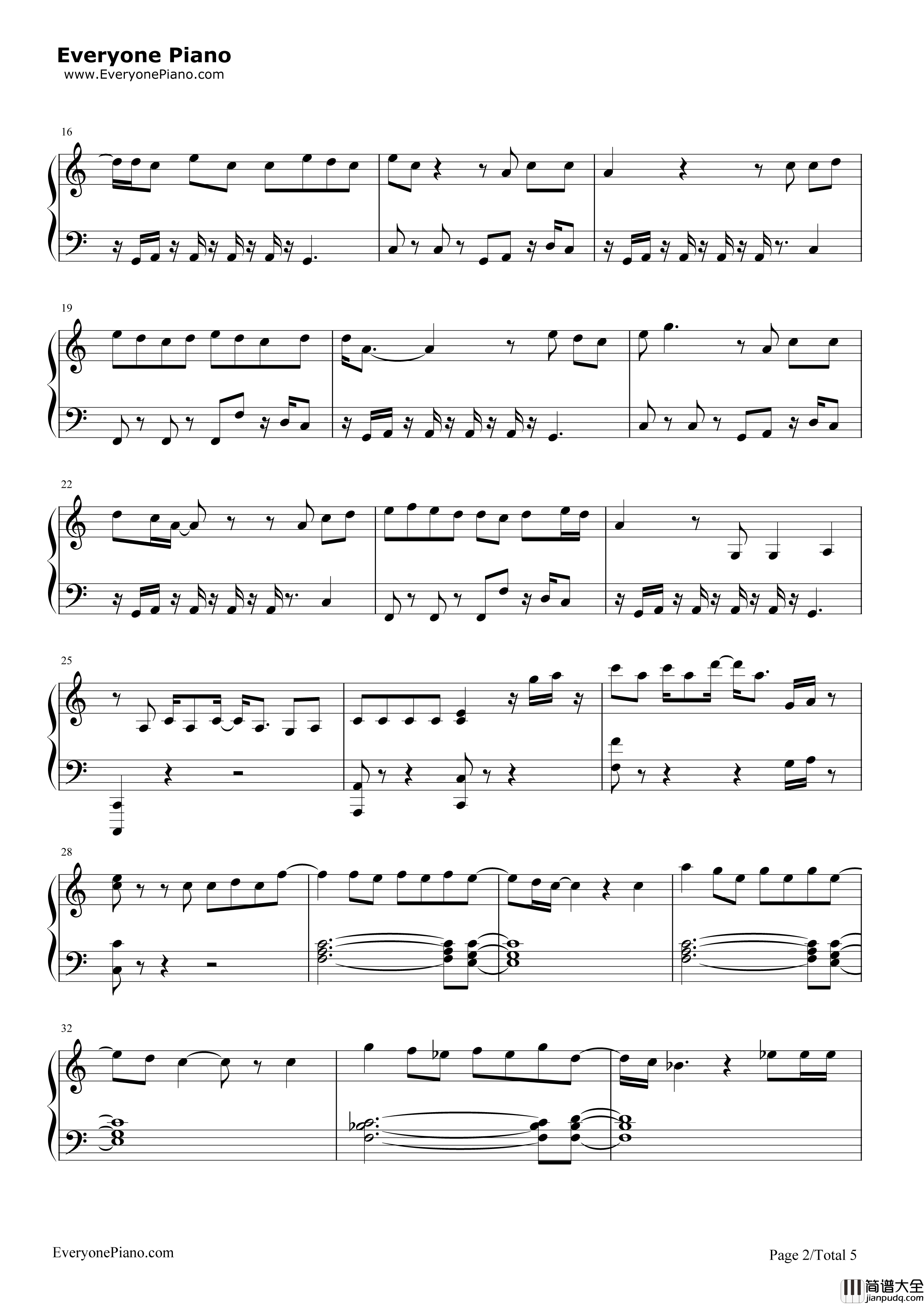 Can't_Stop_The_Feeling钢琴谱_The_Piano_Guys