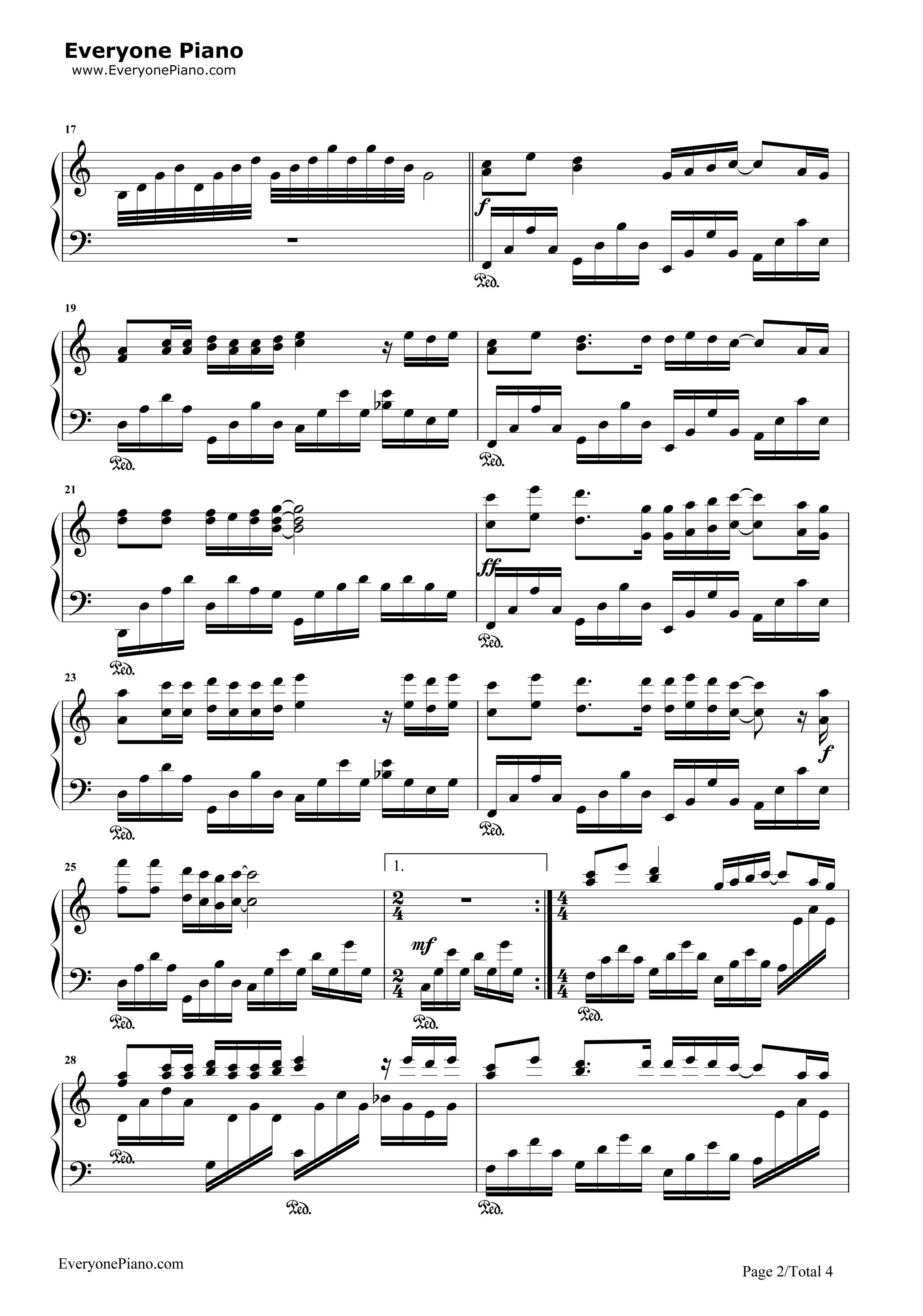 重返十七岁钢琴谱_群星