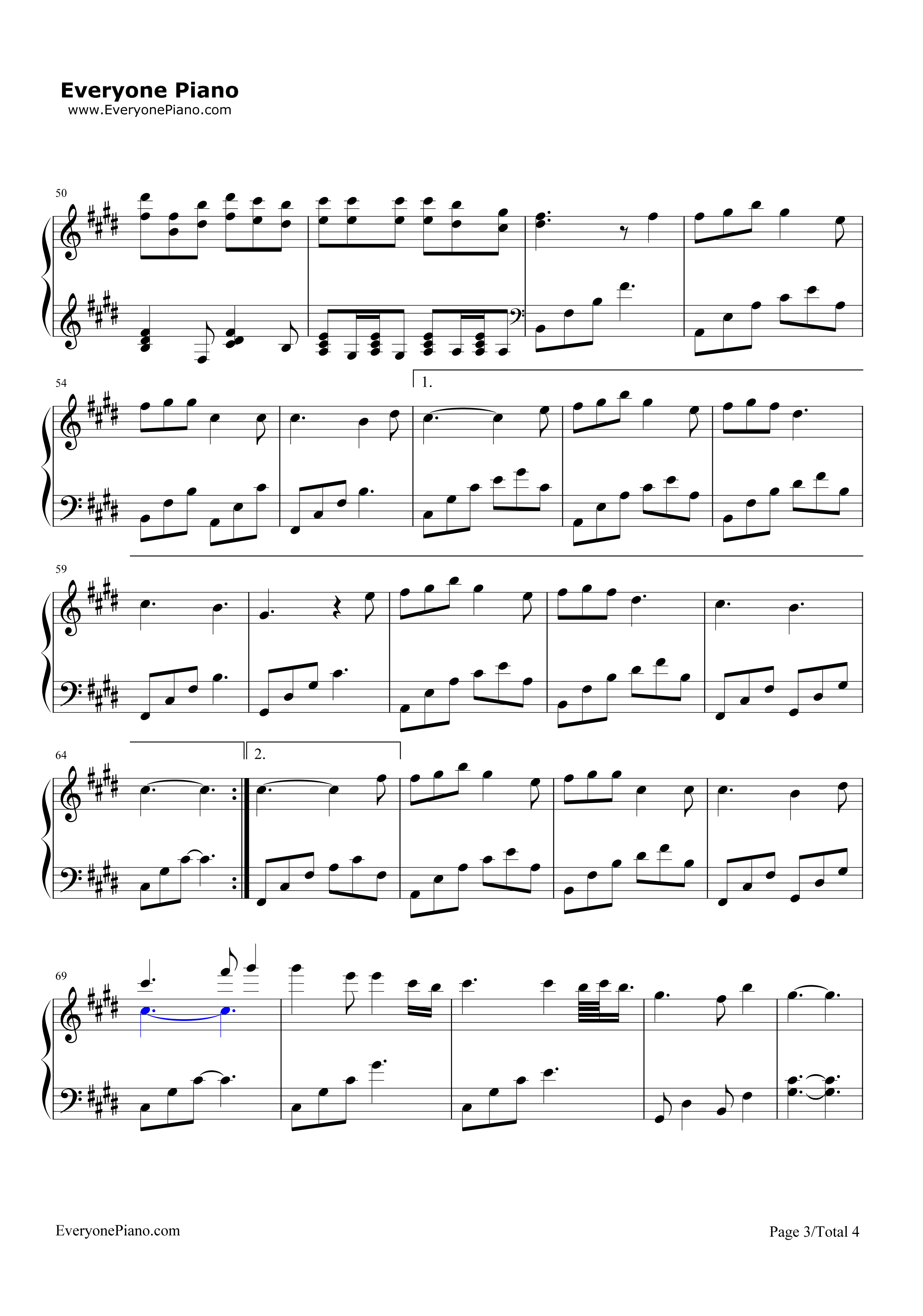 不可说钢琴谱_霍建华__赵丽颖