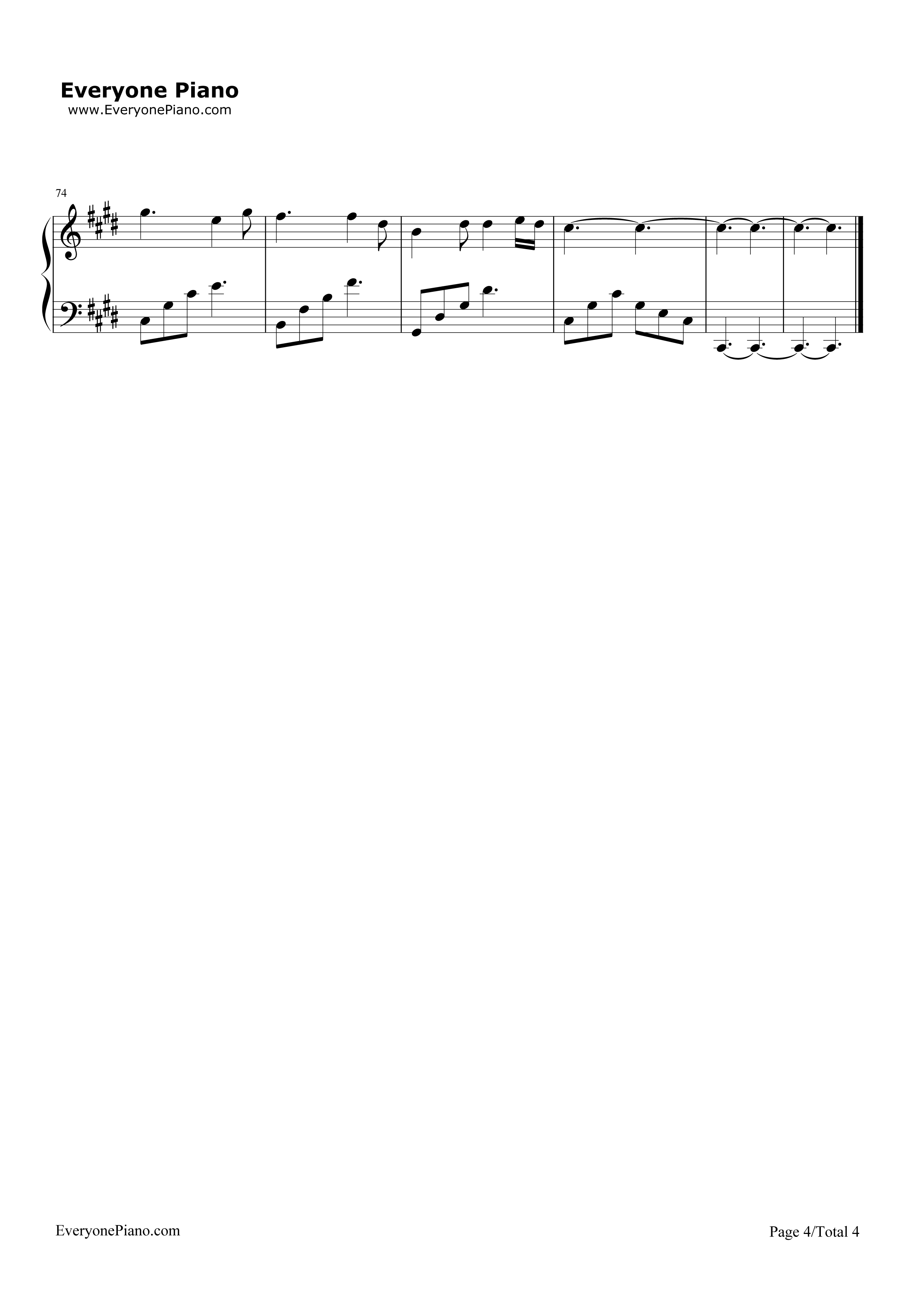 不可说钢琴谱_霍建华__赵丽颖