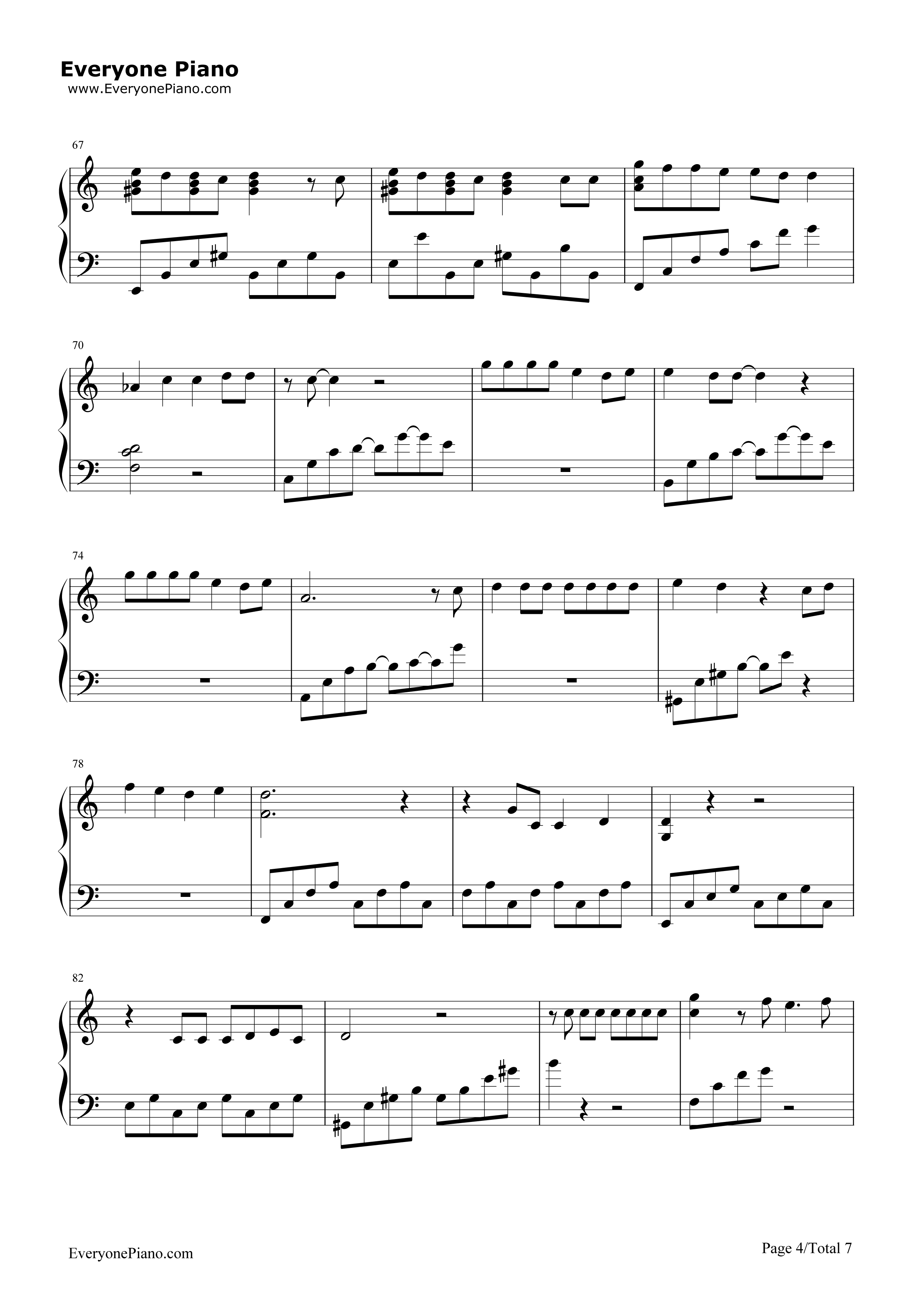 眼鼻嘴钢琴谱_Taeyang