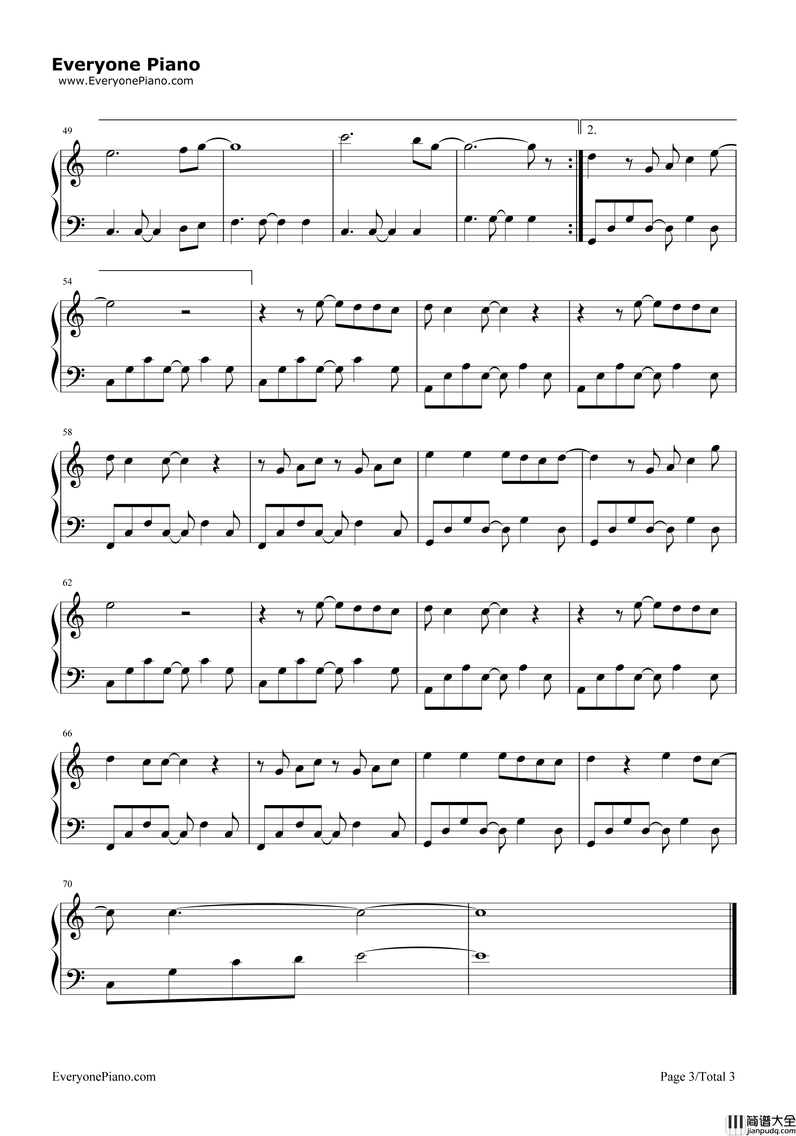 不息之河钢琴谱_TFBOYS