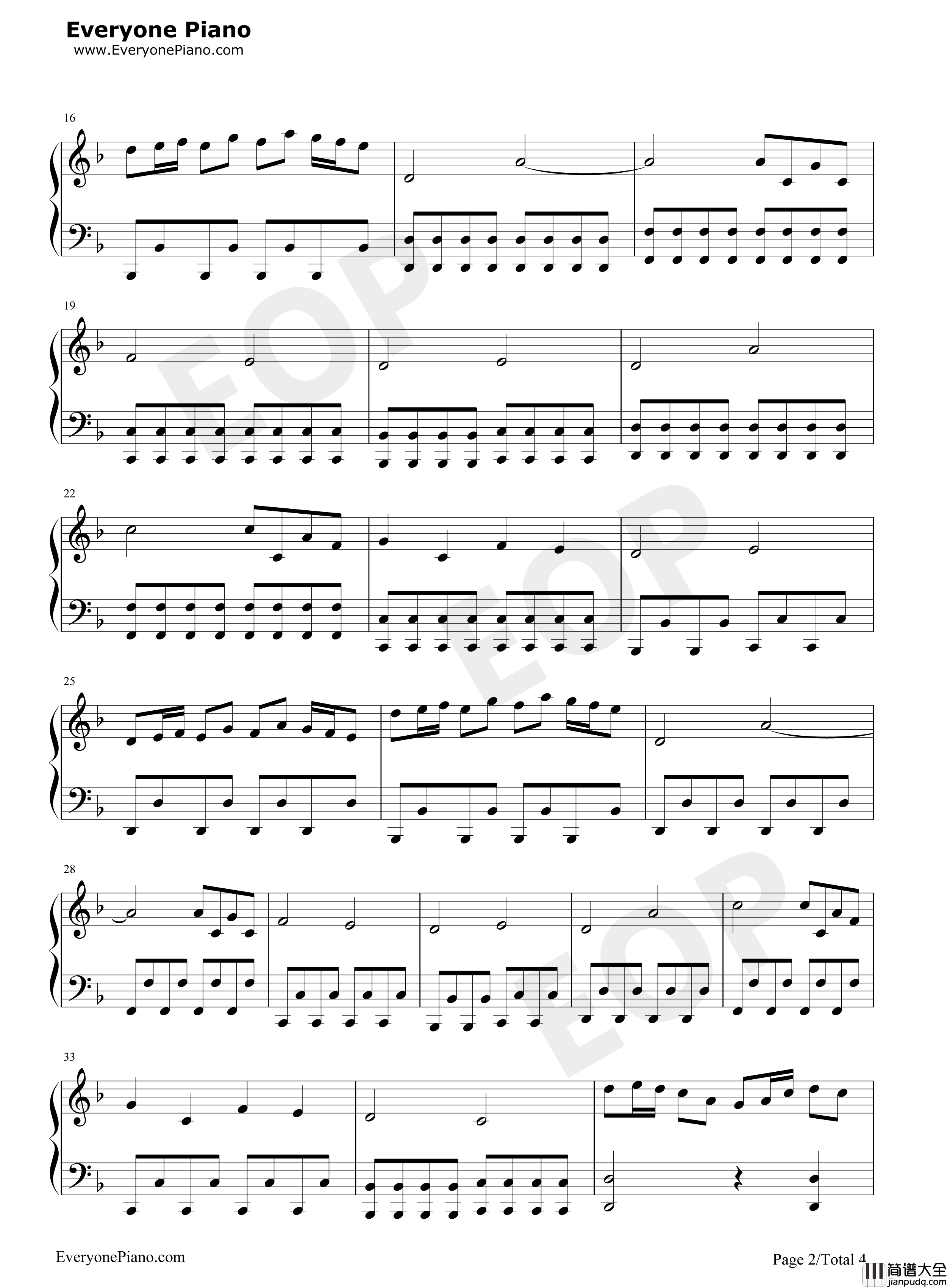 妖精的尾巴OST钢琴谱_高梨康治