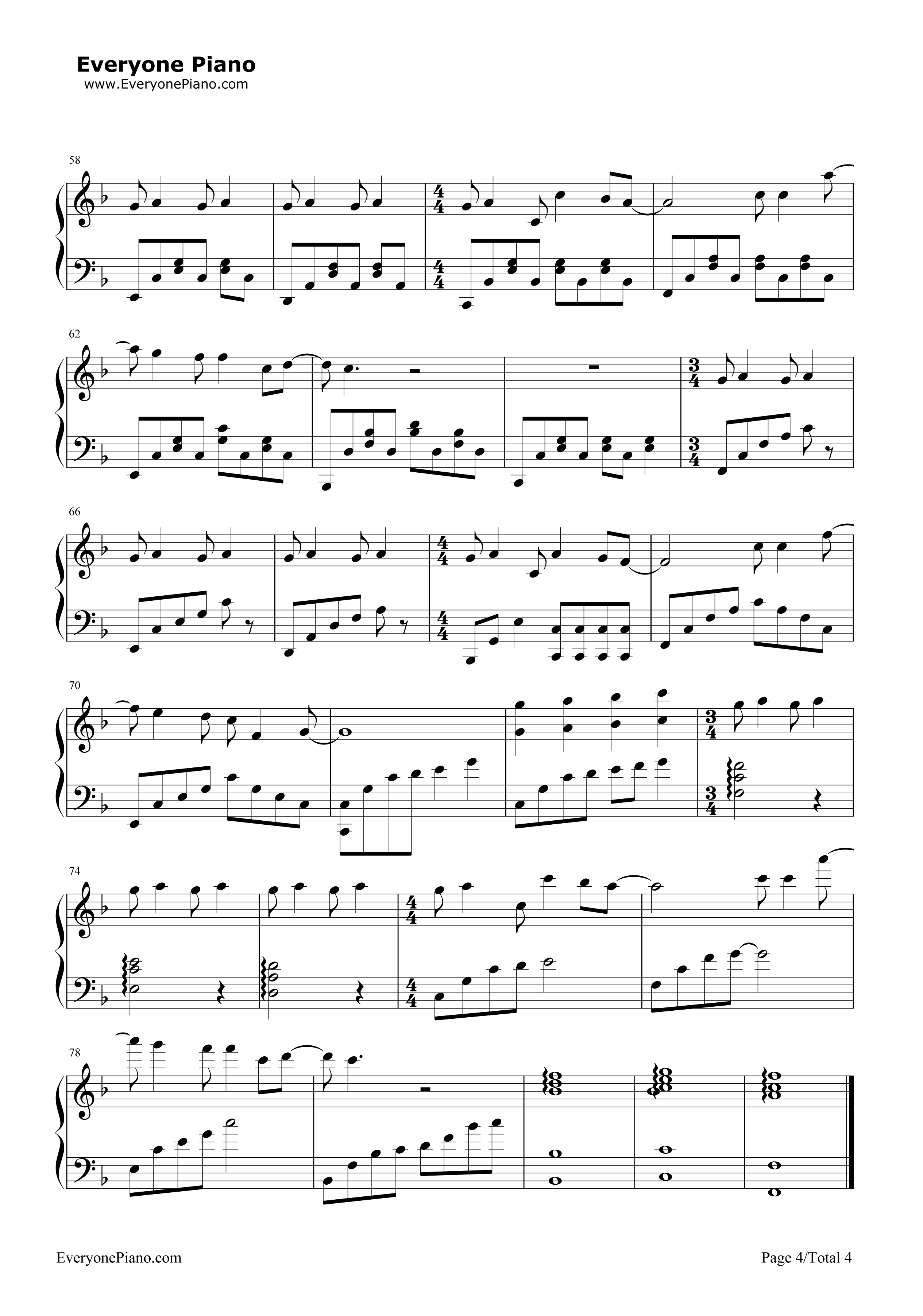 再见再见钢琴谱_李易峰