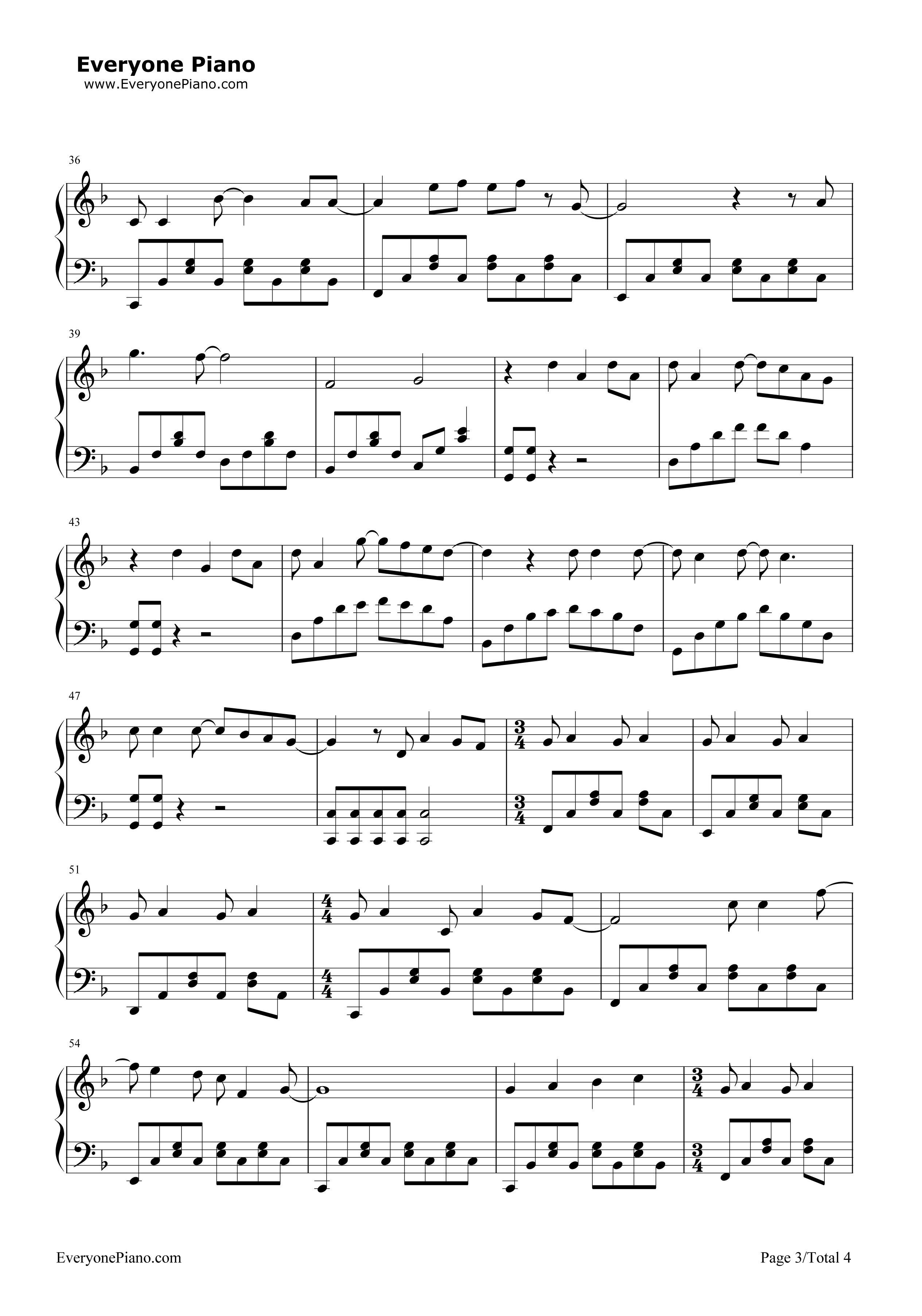 再见再见钢琴谱_李易峰