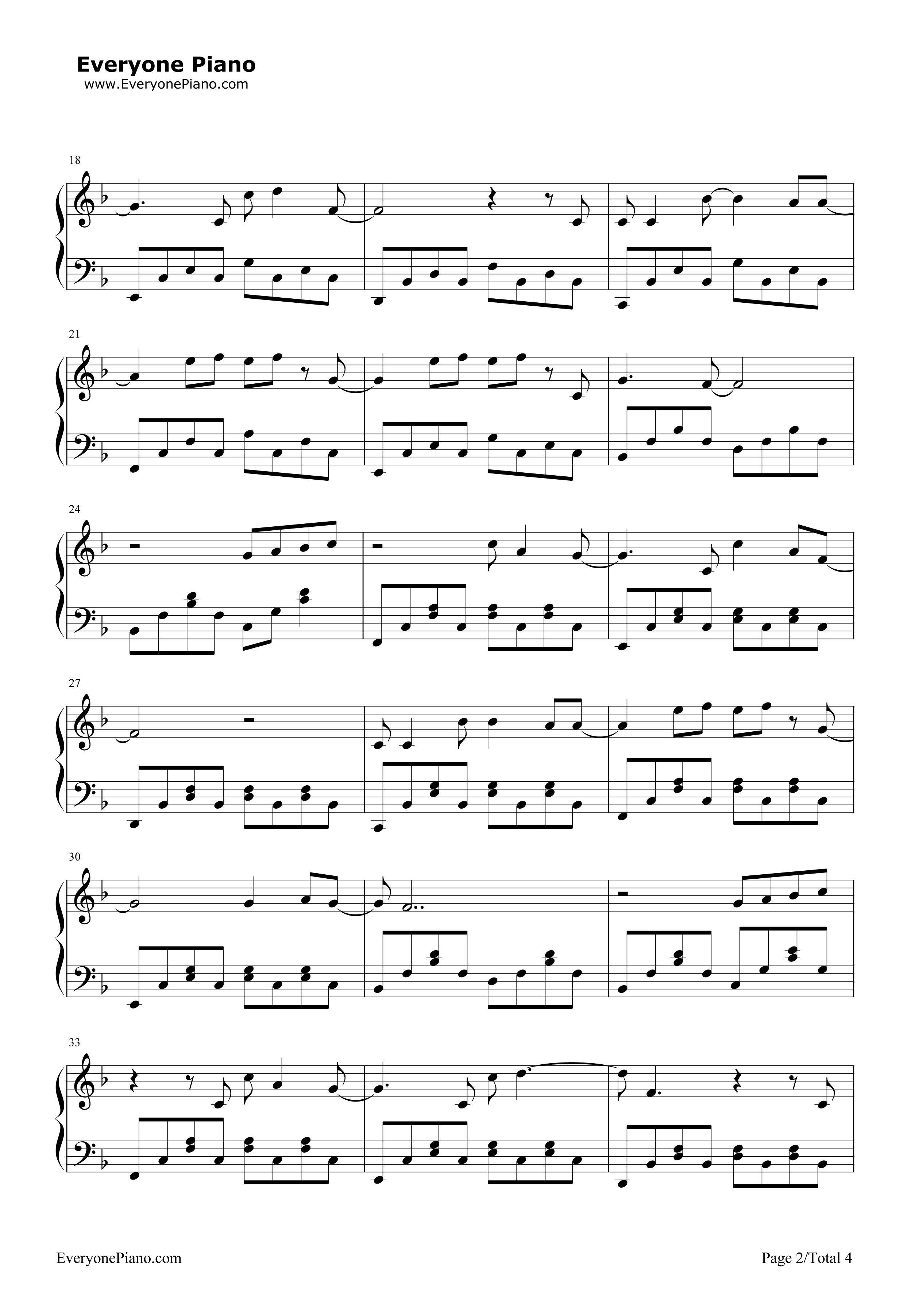 再见再见钢琴谱_李易峰