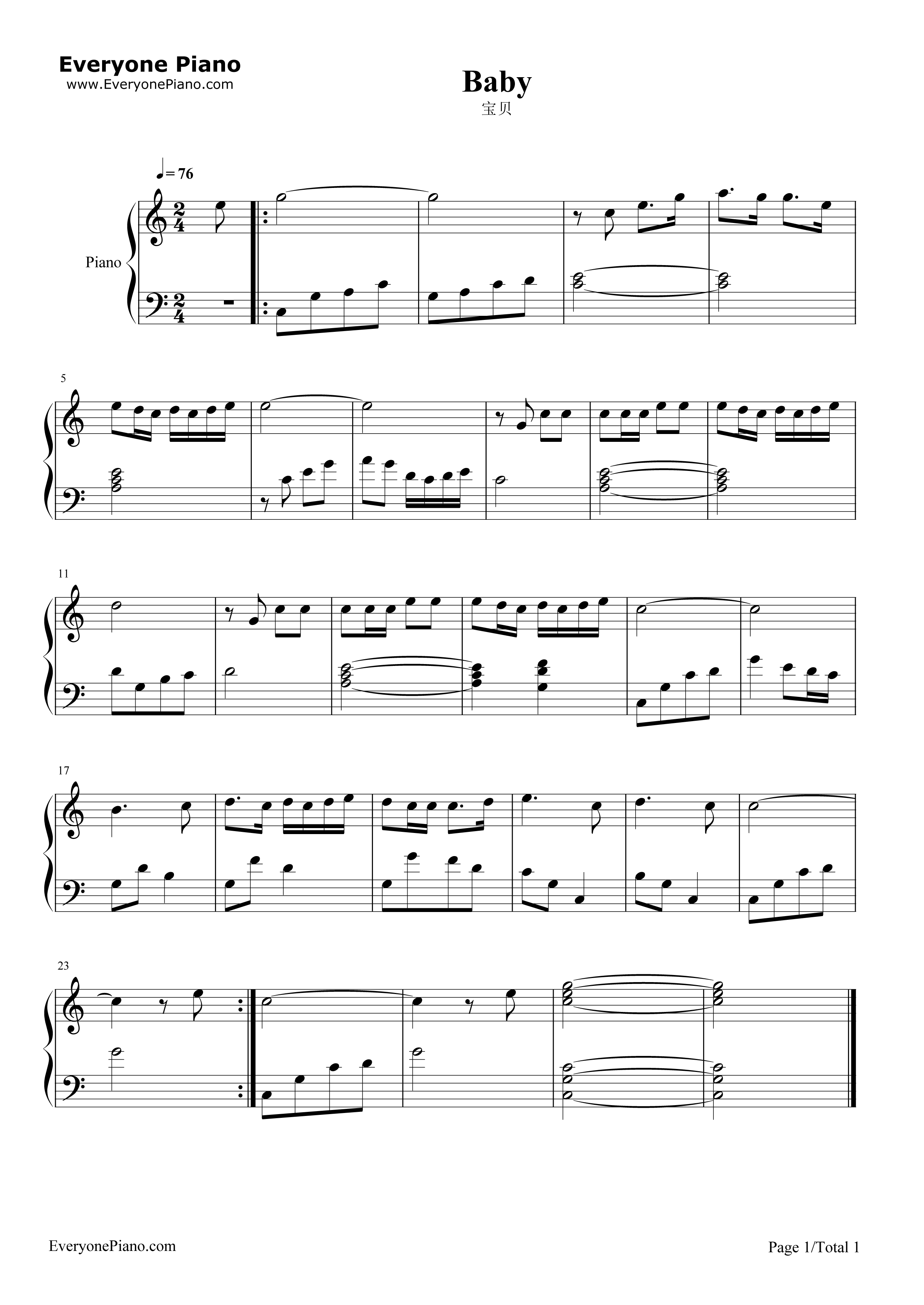 宝贝钢琴谱_外国儿歌钢琴曲集之一