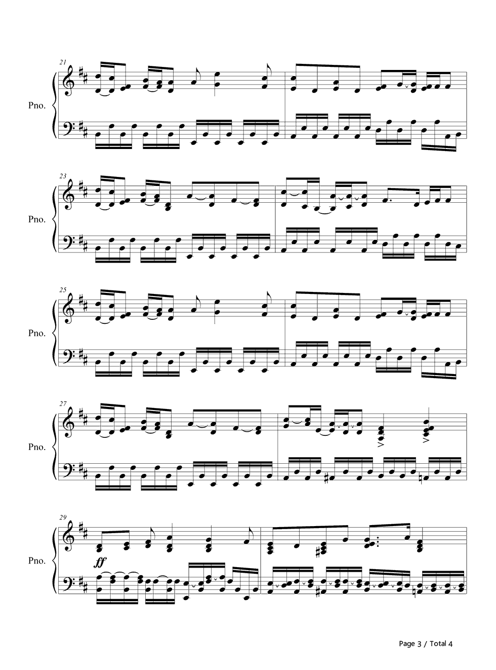 切り札钢琴谱_cinema_staff