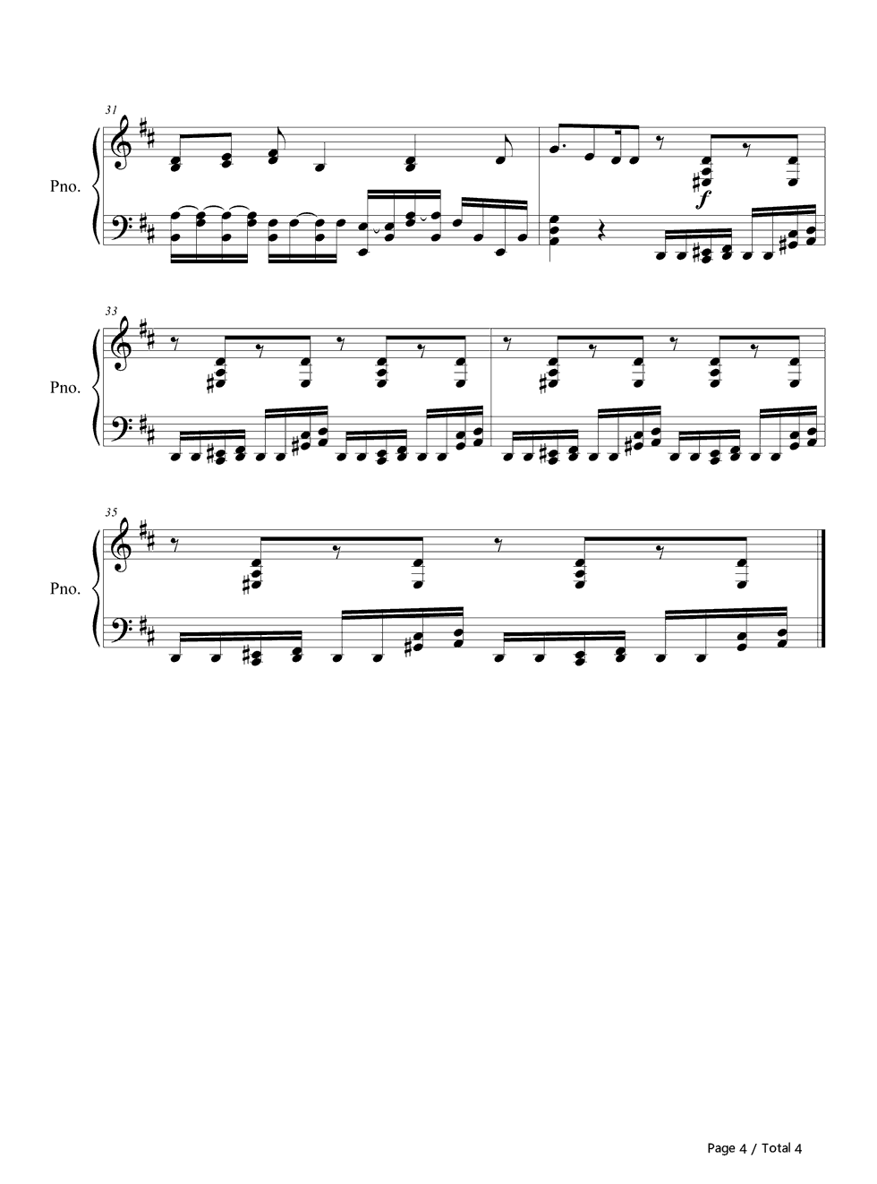 切り札钢琴谱_cinema_staff