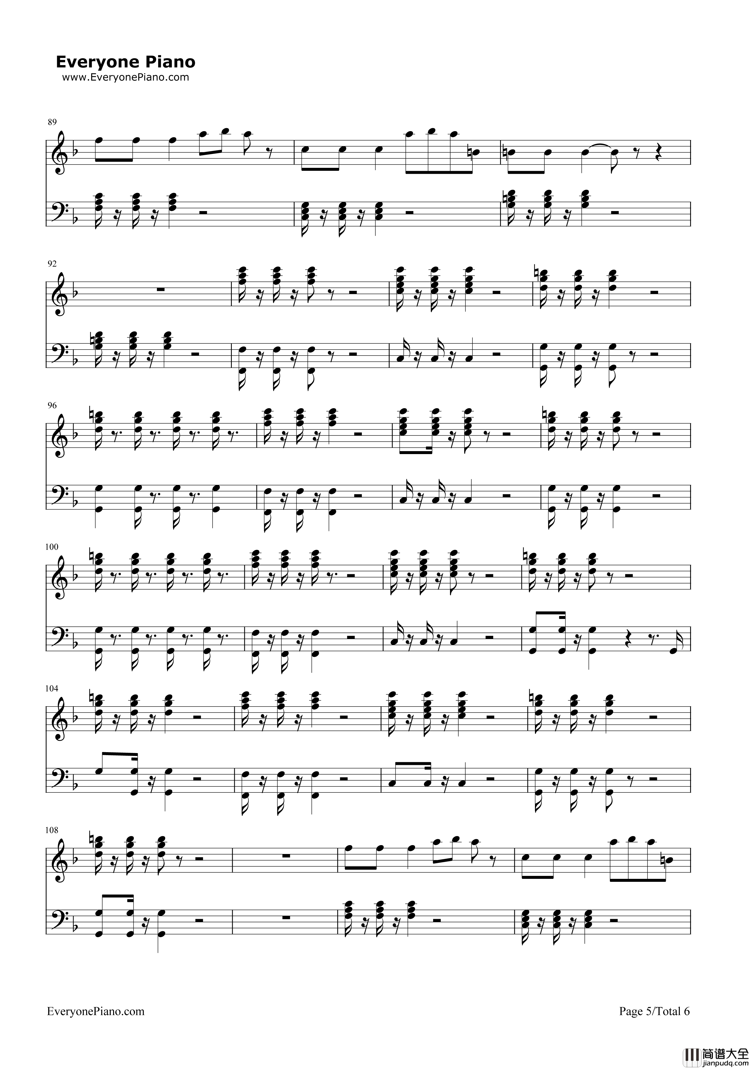 初学者钢琴谱_薛之谦