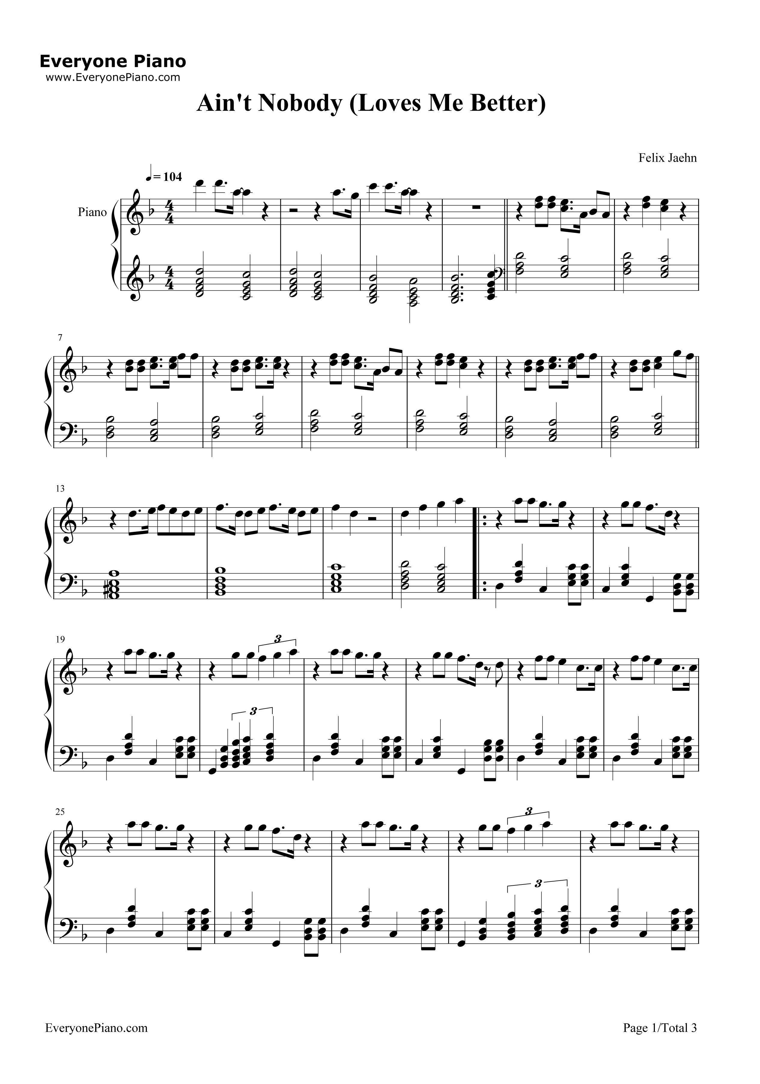 Ain't_Nobody_(Loves_Me_Better)钢琴谱_Jasmine_Thompson