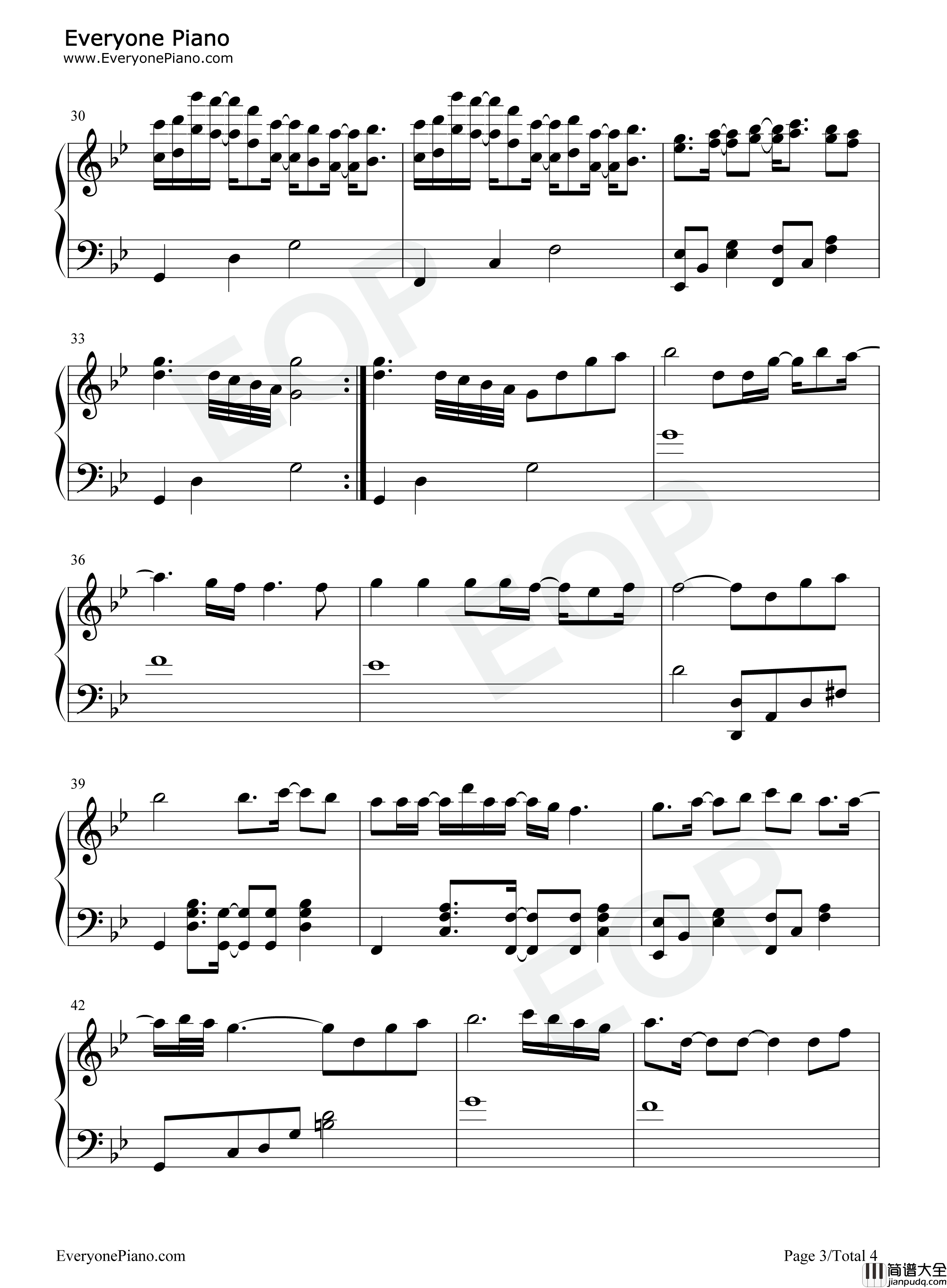 不要离开钢琴谱_Tara