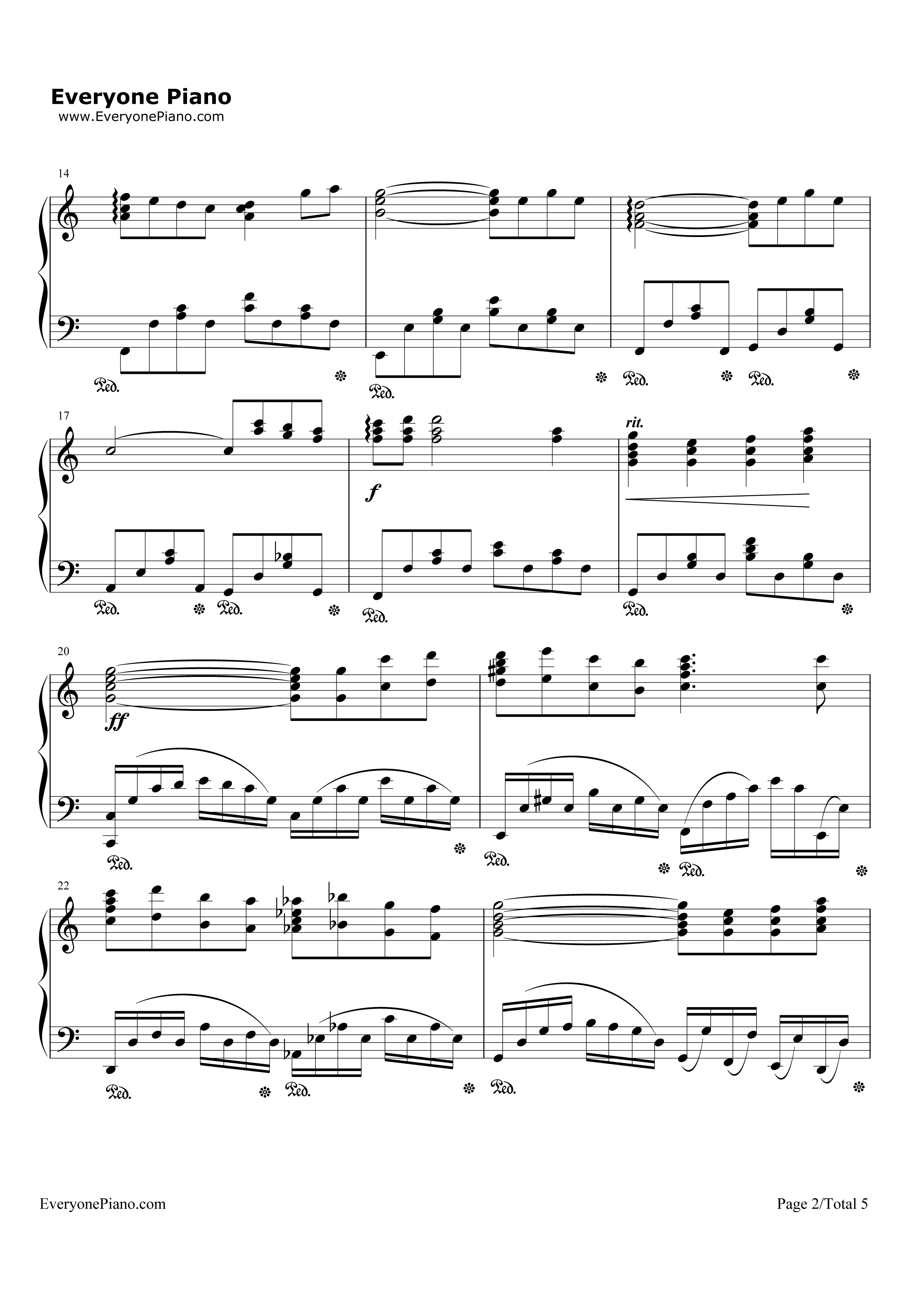 阿希达卡与珊_钢琴谱_久石让_宫崎骏