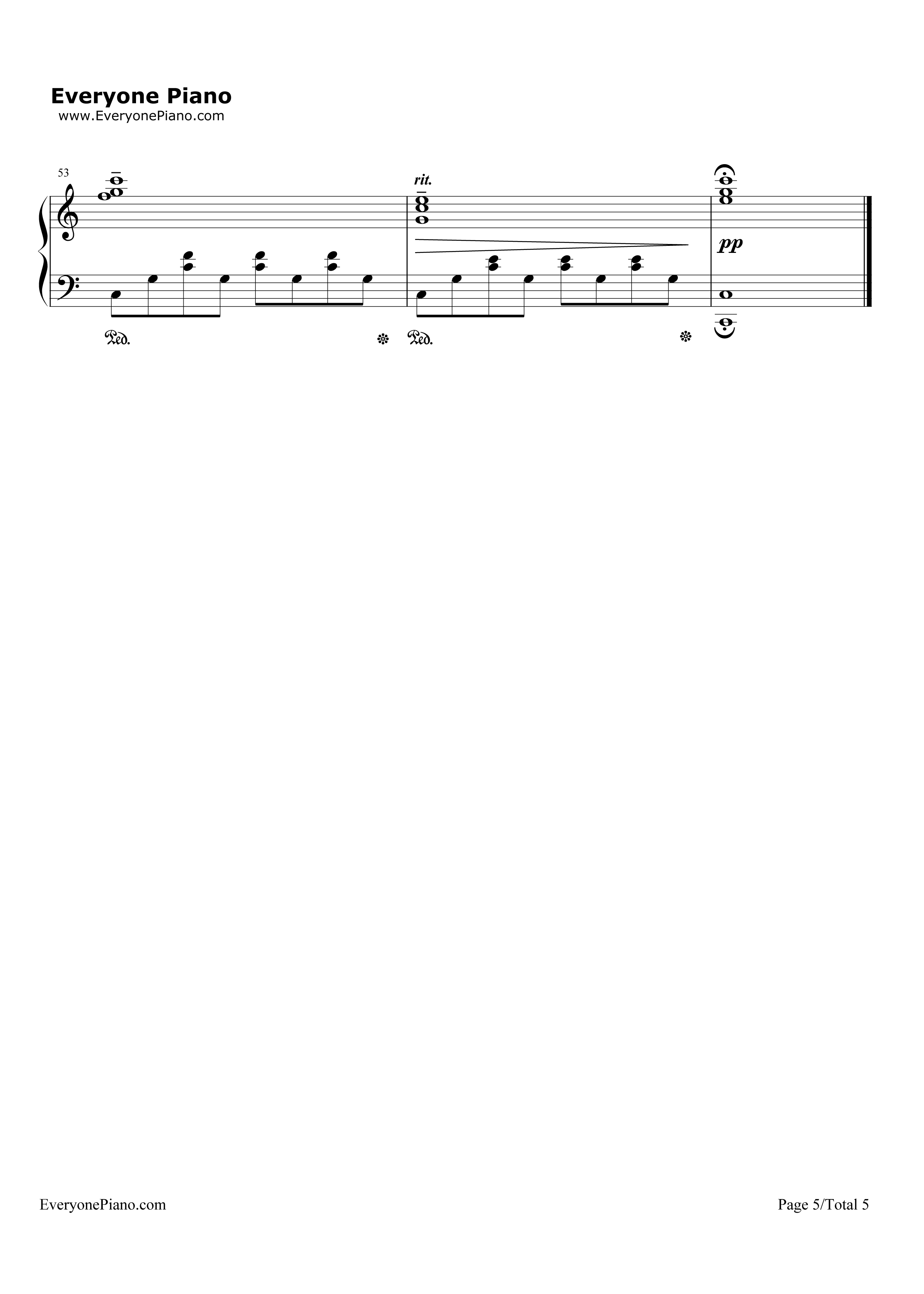 阿希达卡与珊_钢琴谱_久石让_宫崎骏