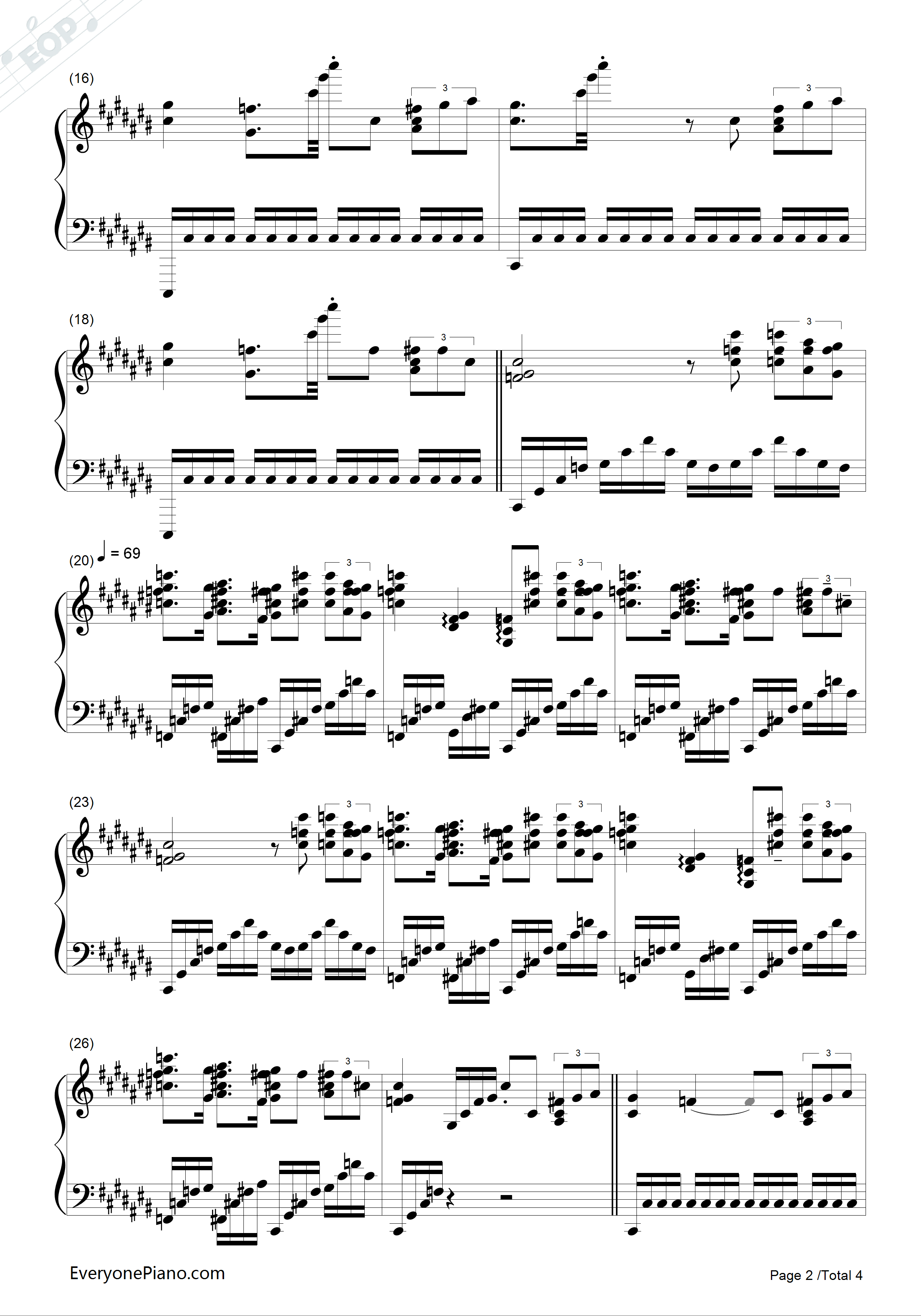 火的战车钢琴谱_Vangelis