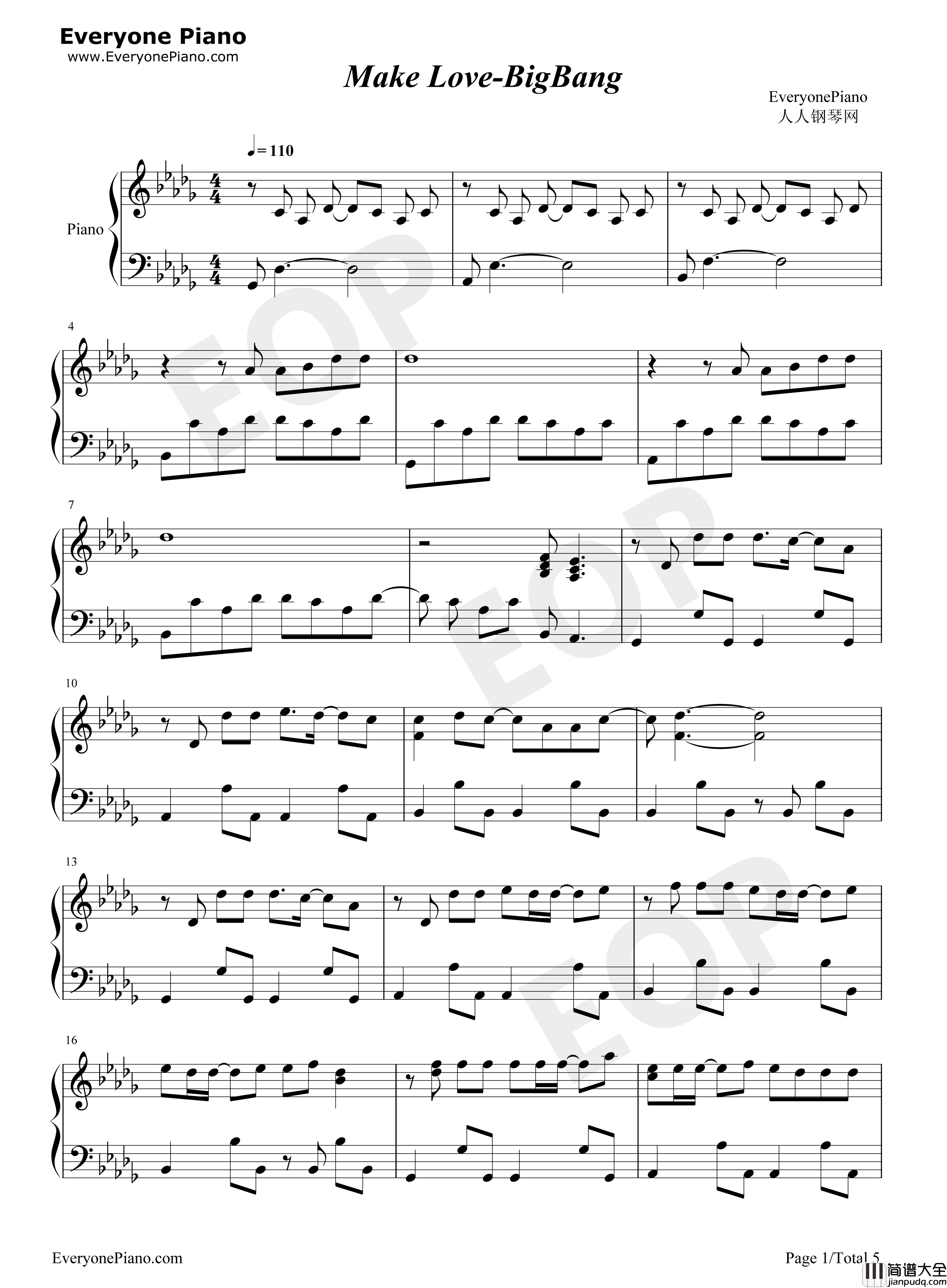 Make_Love钢琴谱_BigBang