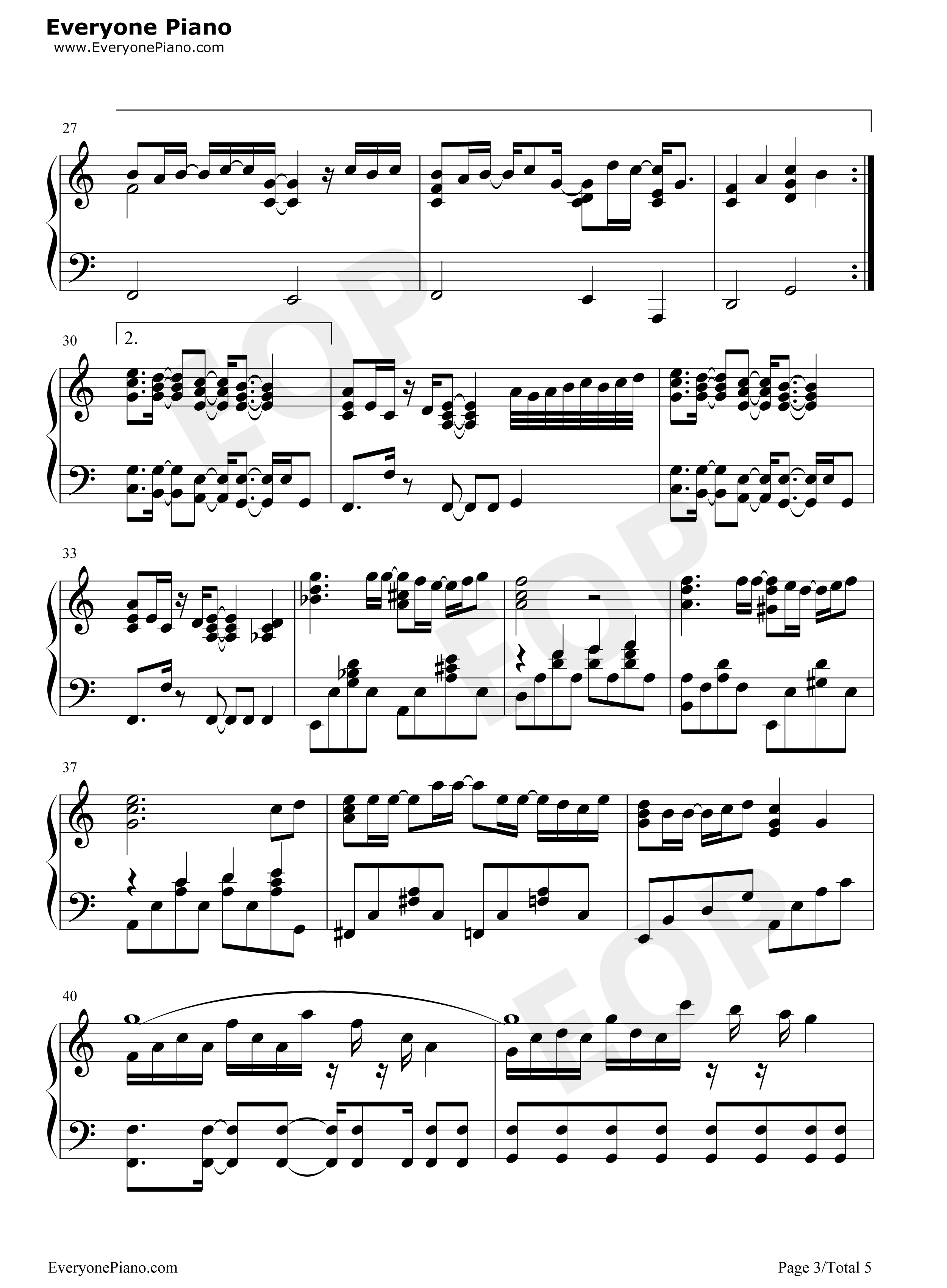 仆は君に恋をする钢琴谱_平井坚