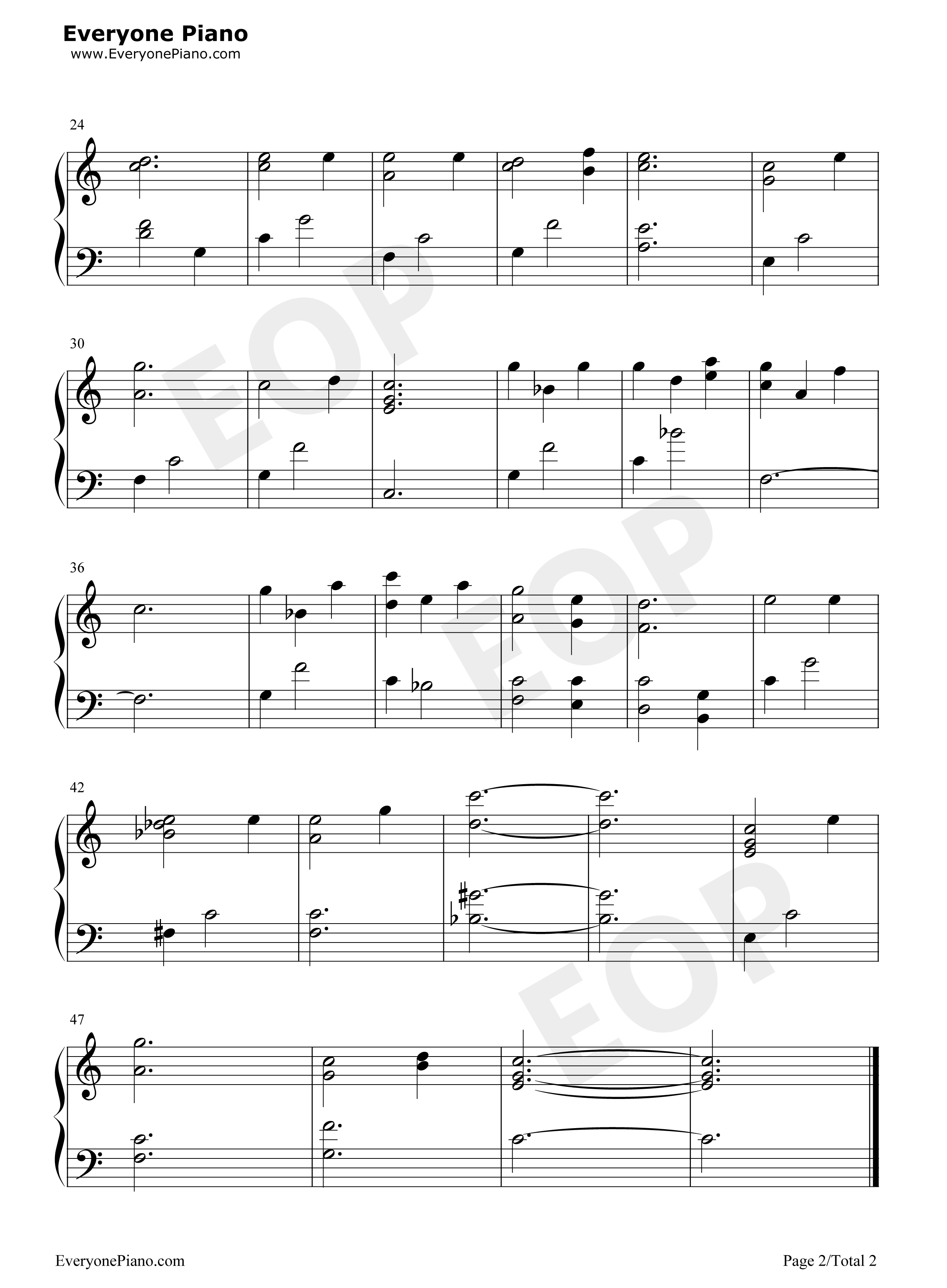 この世の歌钢琴谱_丰口惠美