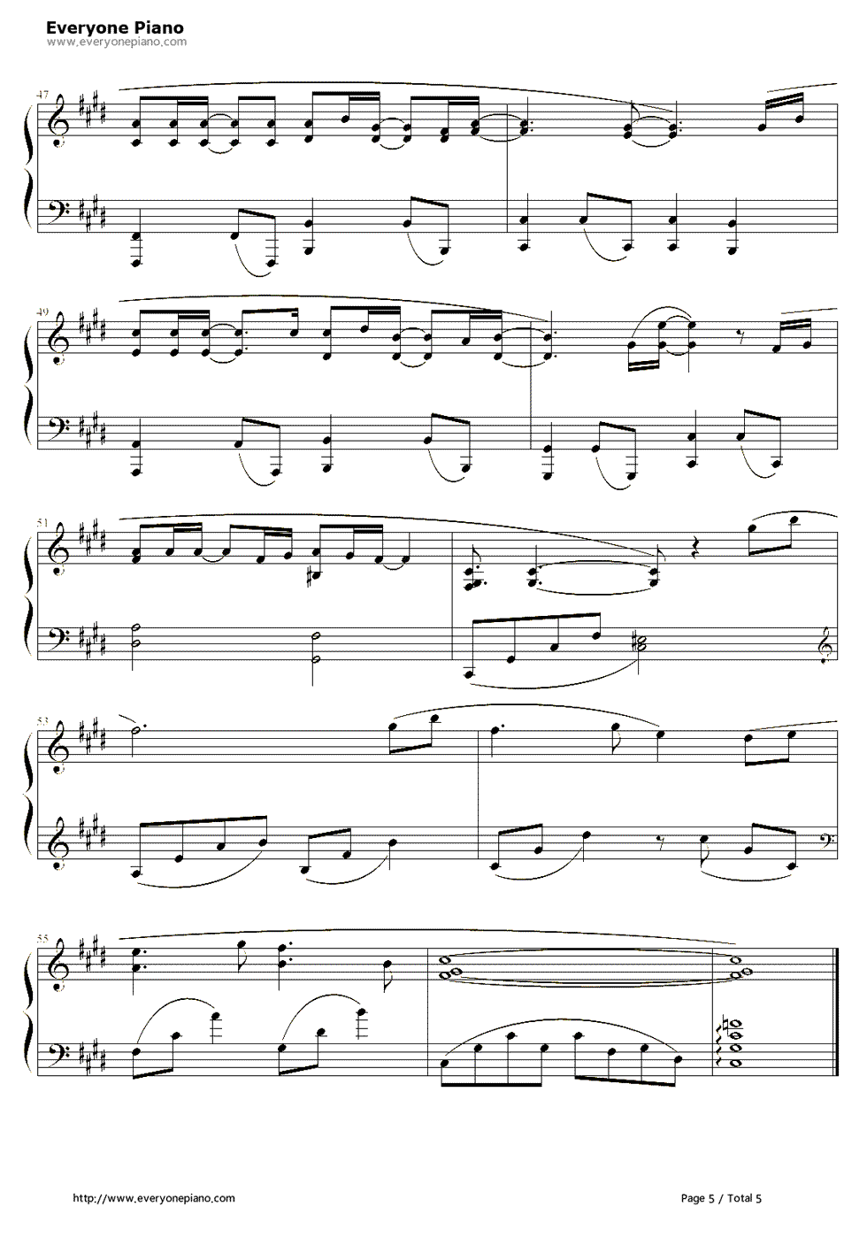 相同天空下不同时间里钢琴谱_珠熙（8Eight）