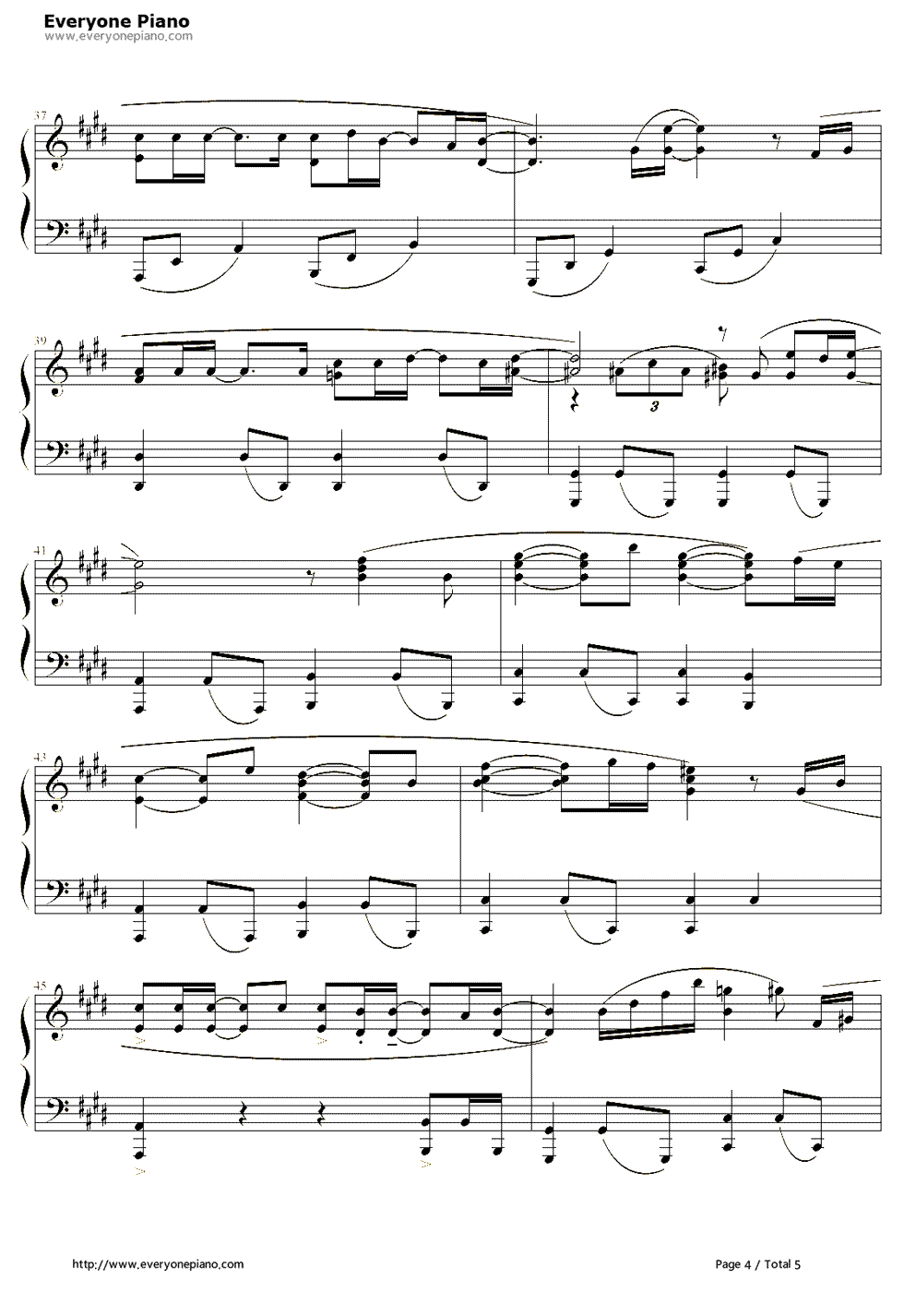 相同天空下不同时间里钢琴谱_珠熙（8Eight）