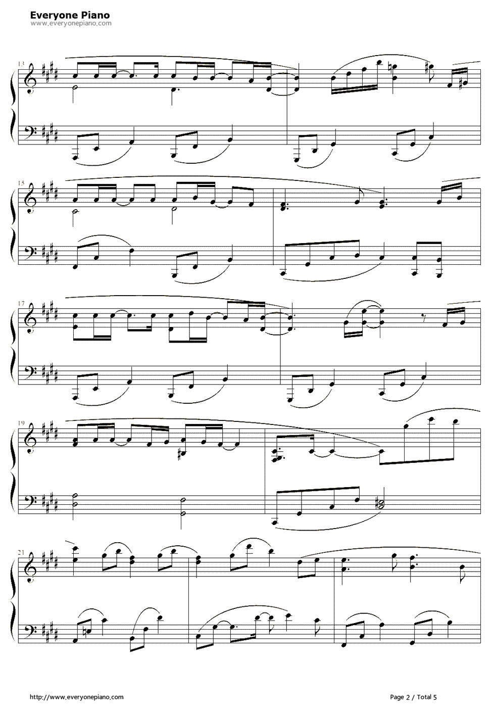 相同天空下不同时间里钢琴谱_珠熙（8Eight）