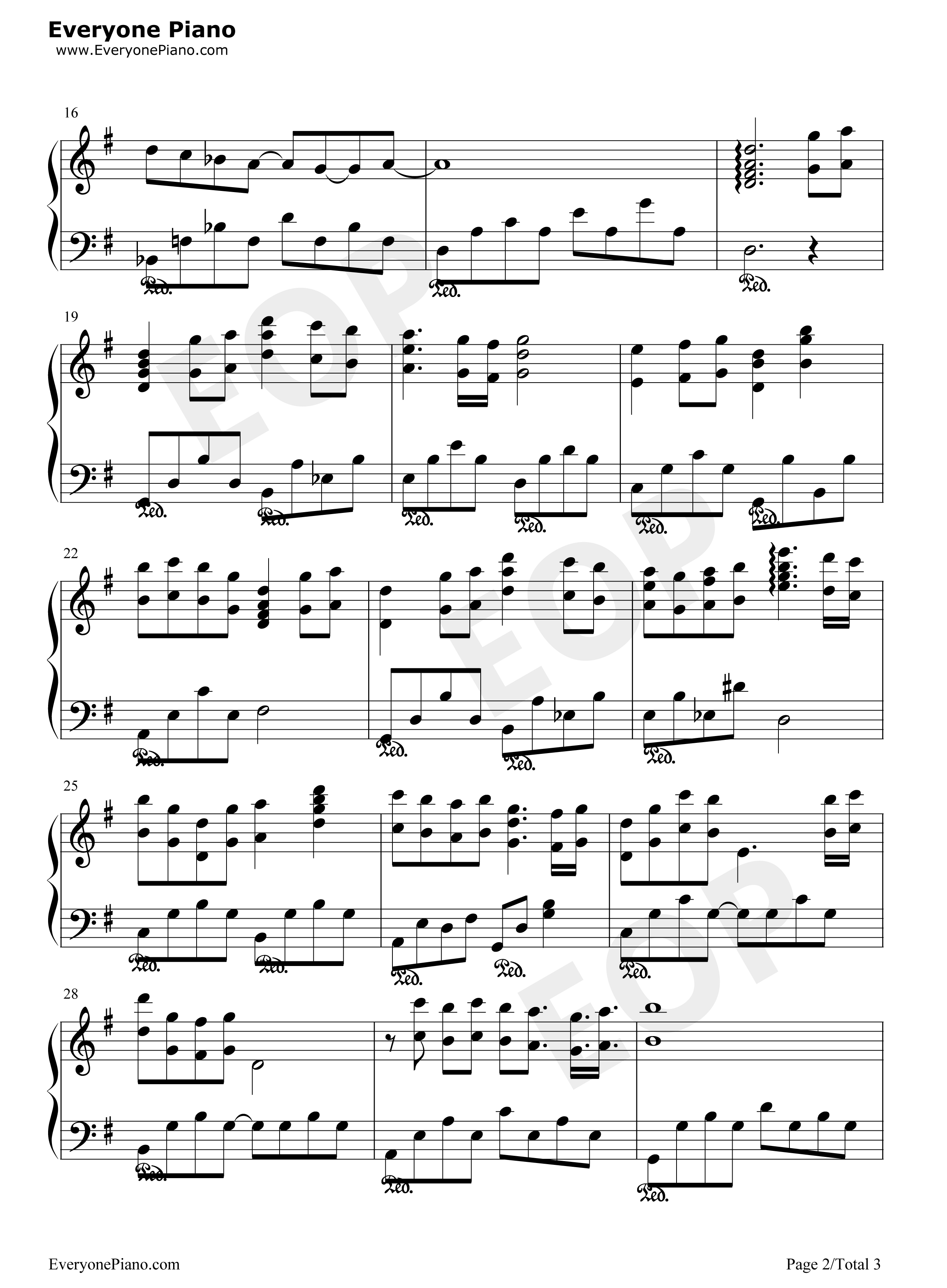 风のアルペジオ钢琴谱_なるちょ