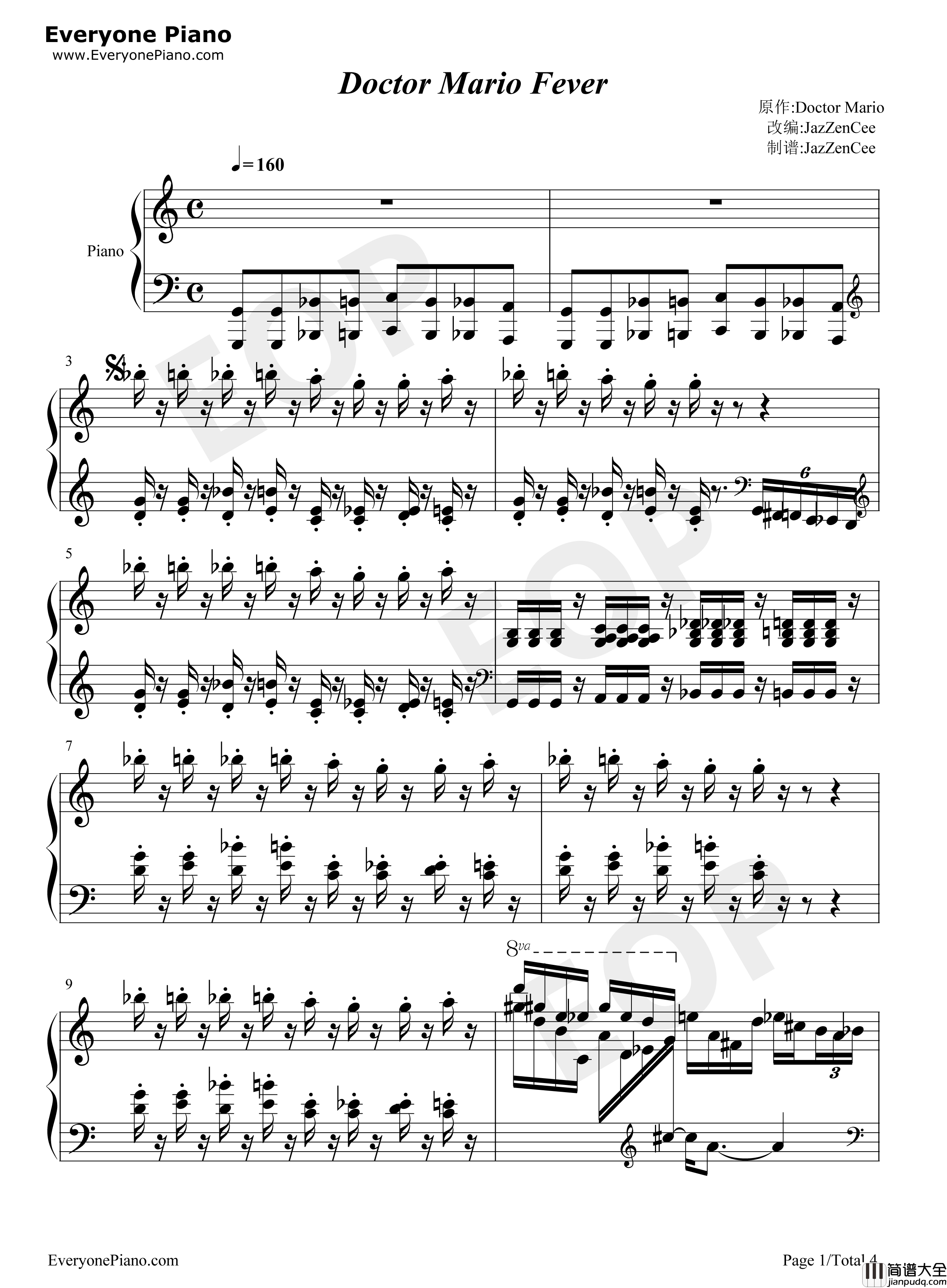 Doctor_Mario_Fever钢琴谱_Doctor_Mario