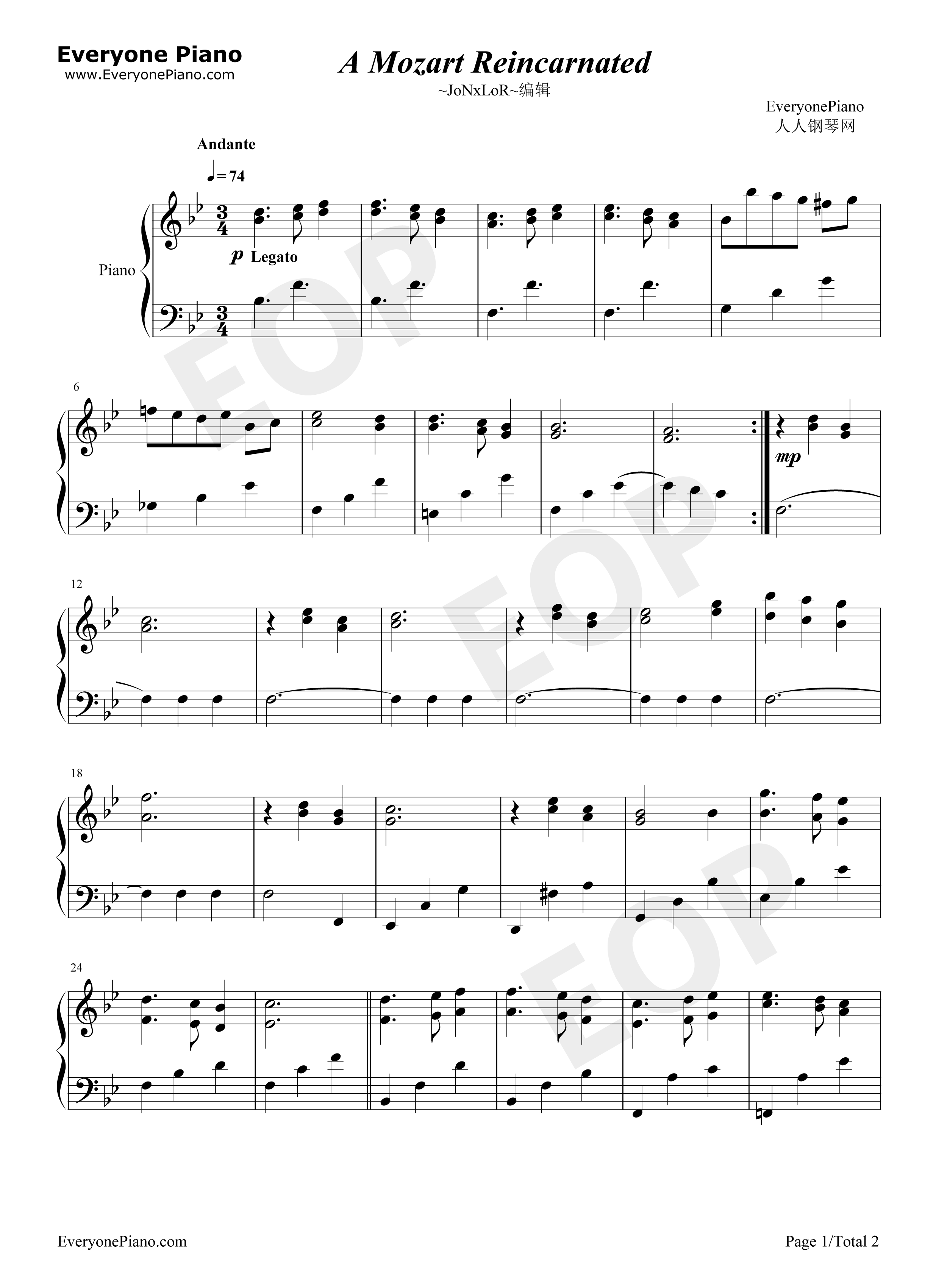 A_Mozart_Reincarnated钢琴谱_颜尼欧·莫里克奈__Ennio_Morricone