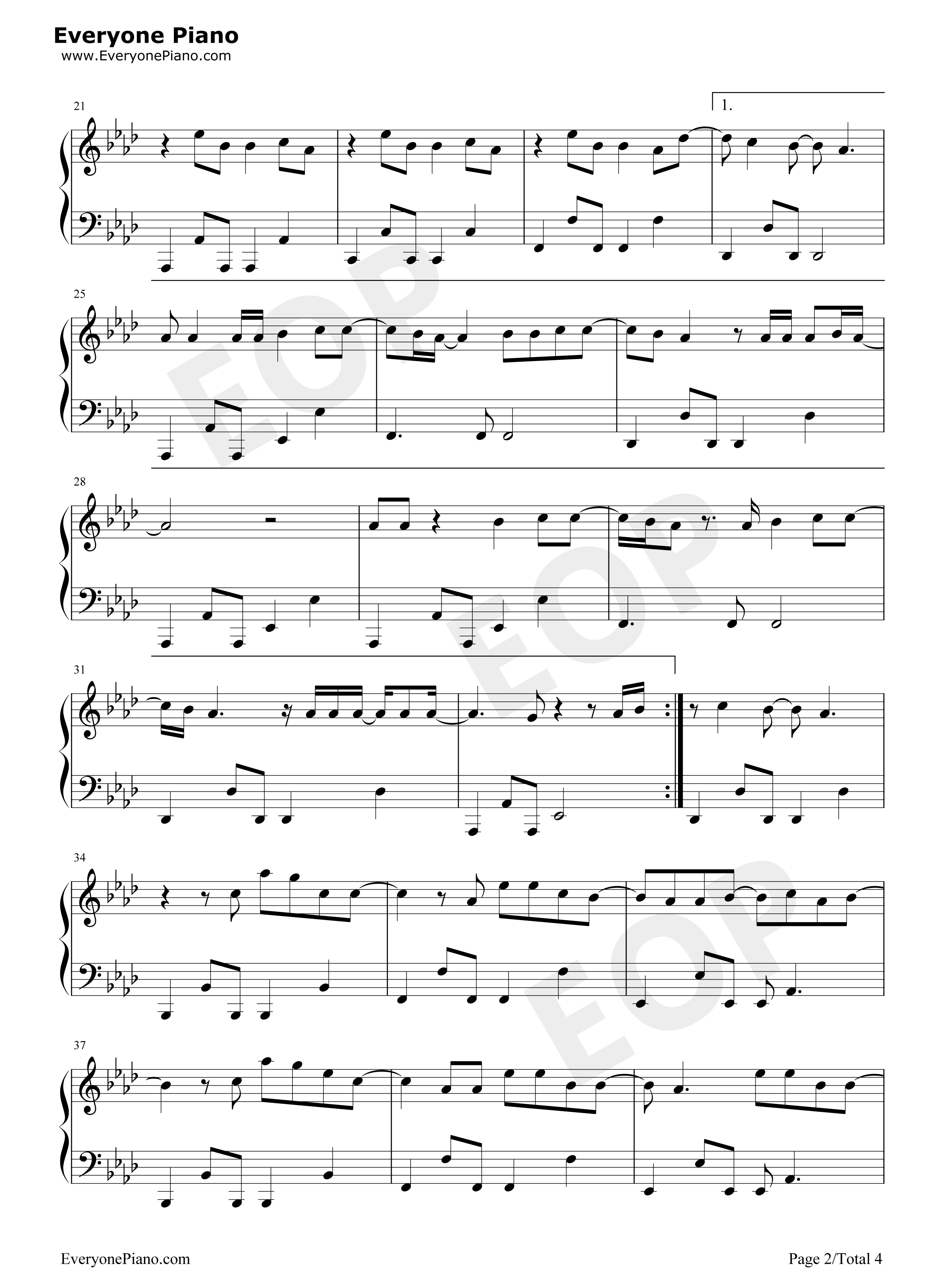 Never_Say_Never钢琴谱_The_Fray