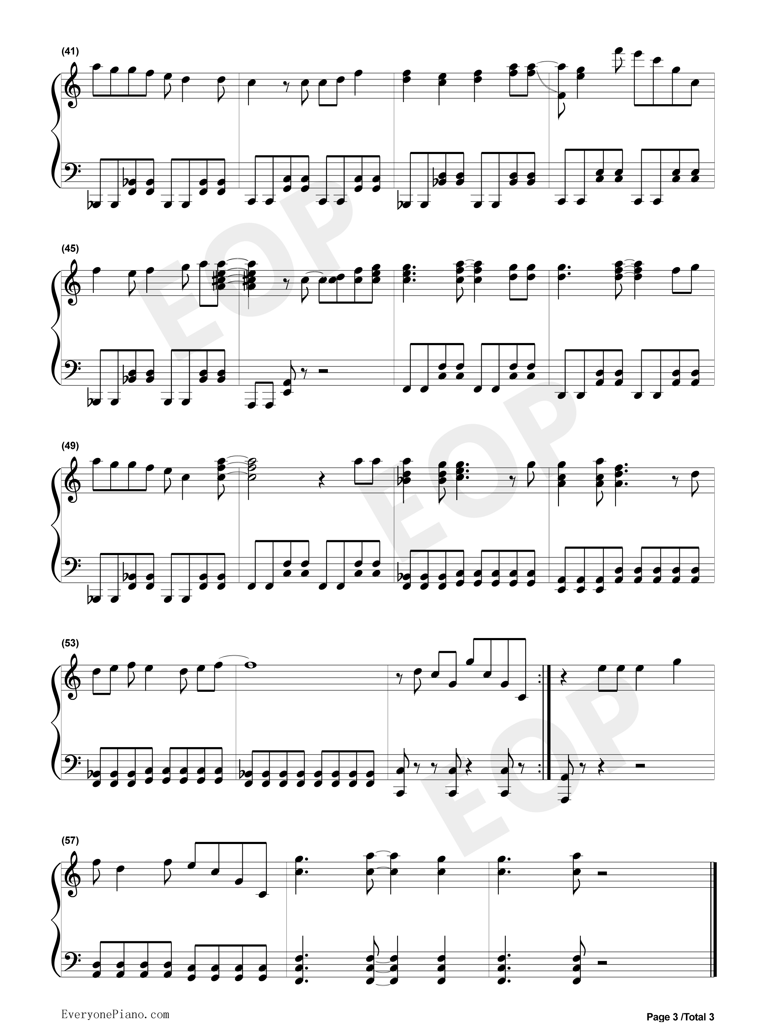 好想大声说爱你钢琴谱_BAAD组合