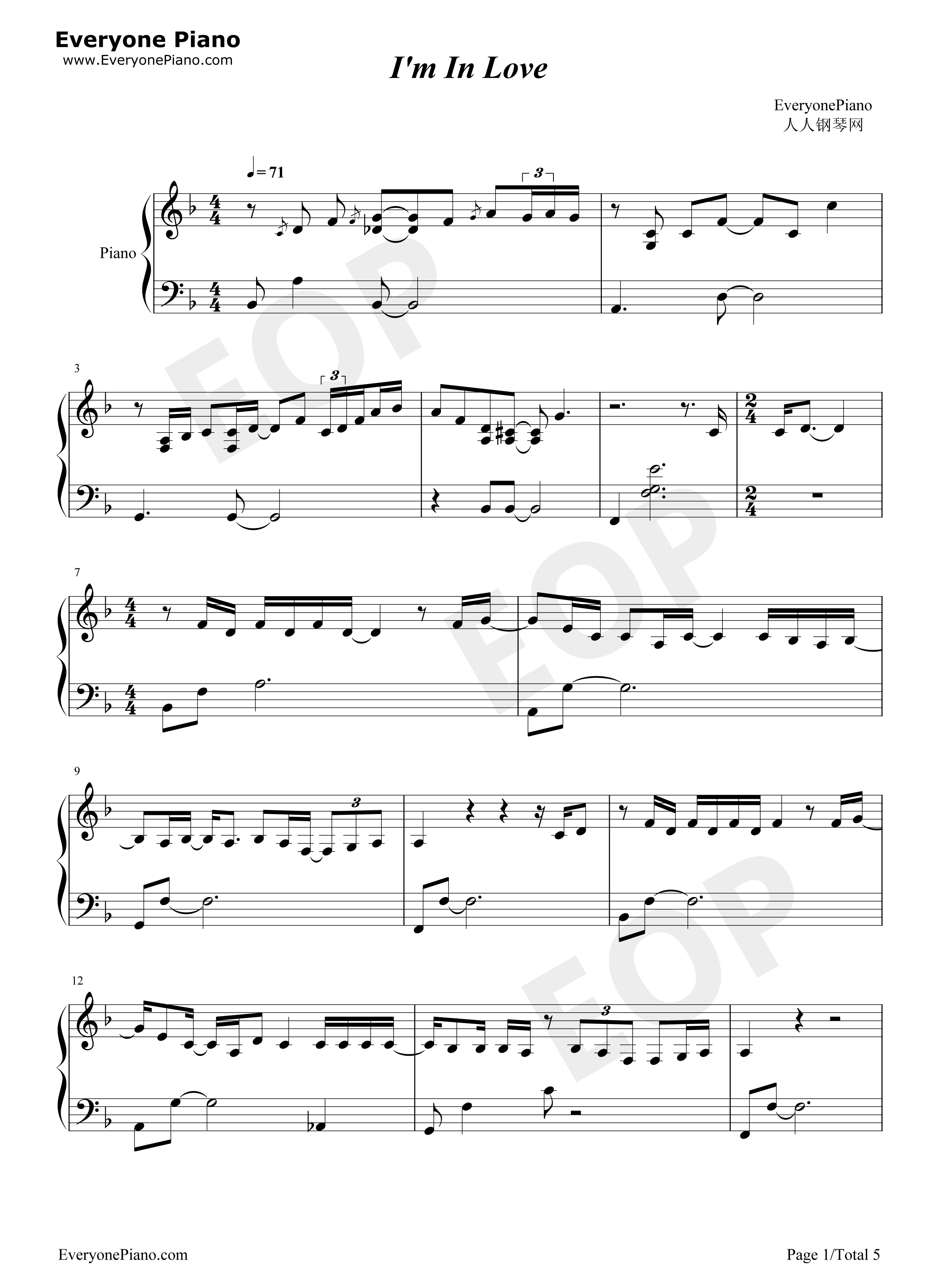 I'm_In_Love钢琴谱_Ra.D