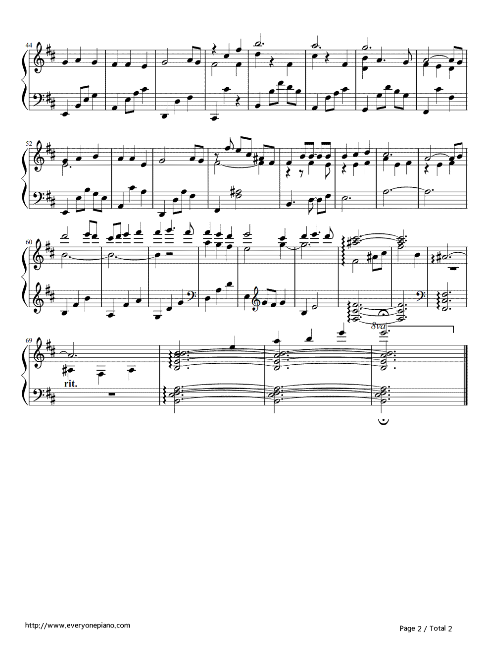 _无名之路_（名まえのない道）钢琴谱_引田香织__Hikida_Kaori