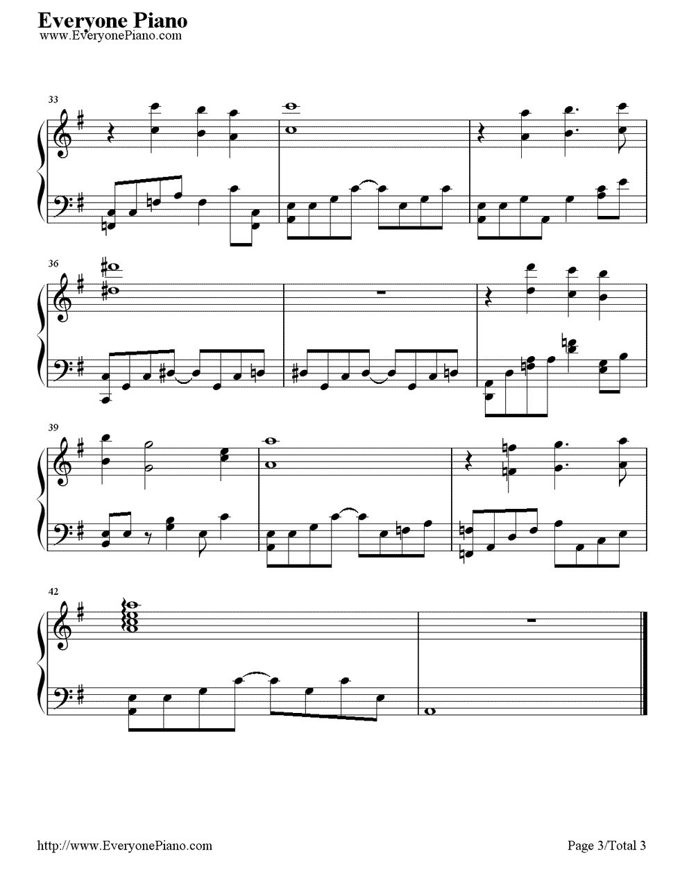 梦の中に钢琴谱_川島上叢子