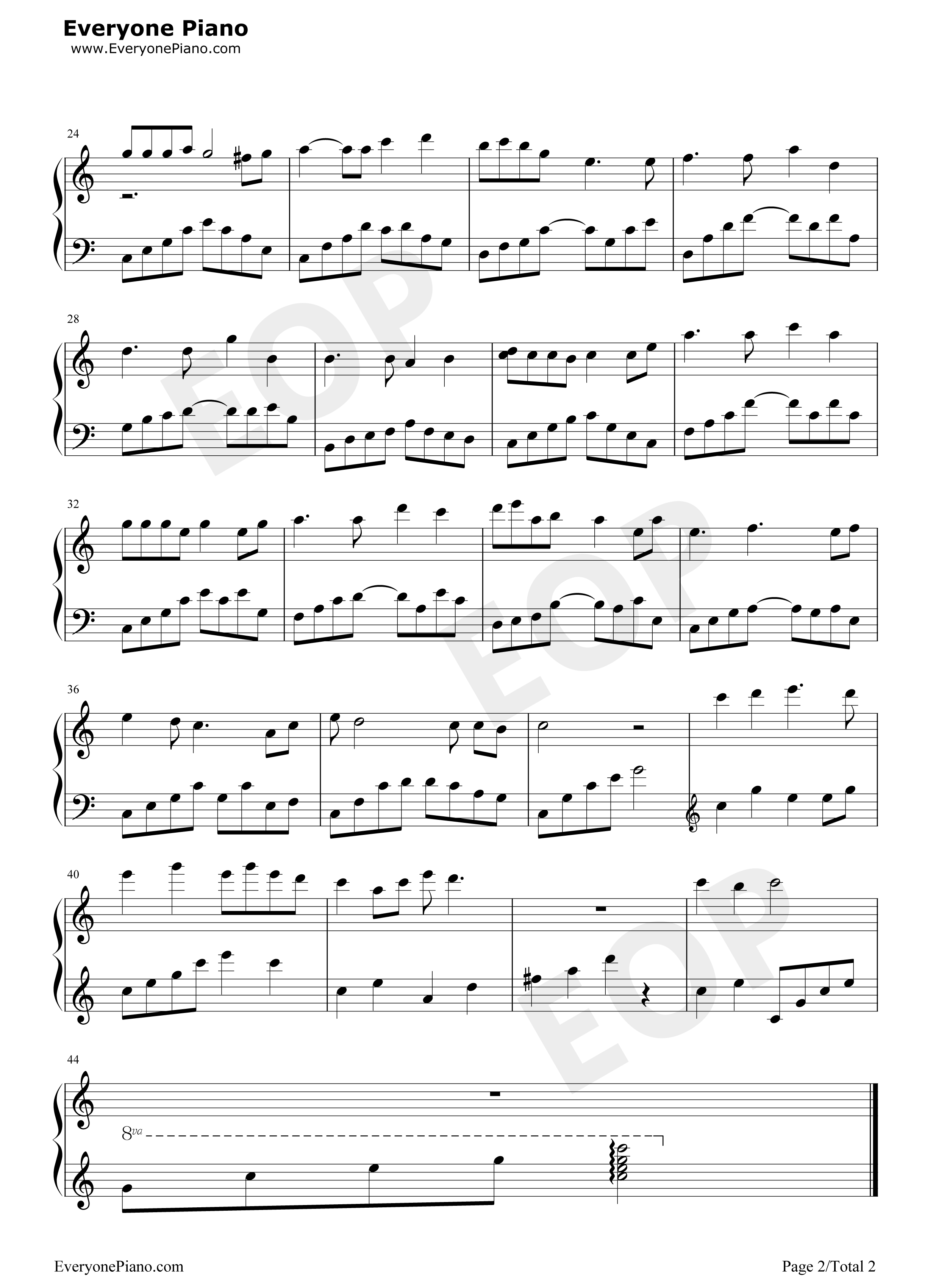 天台钢琴谱_未知