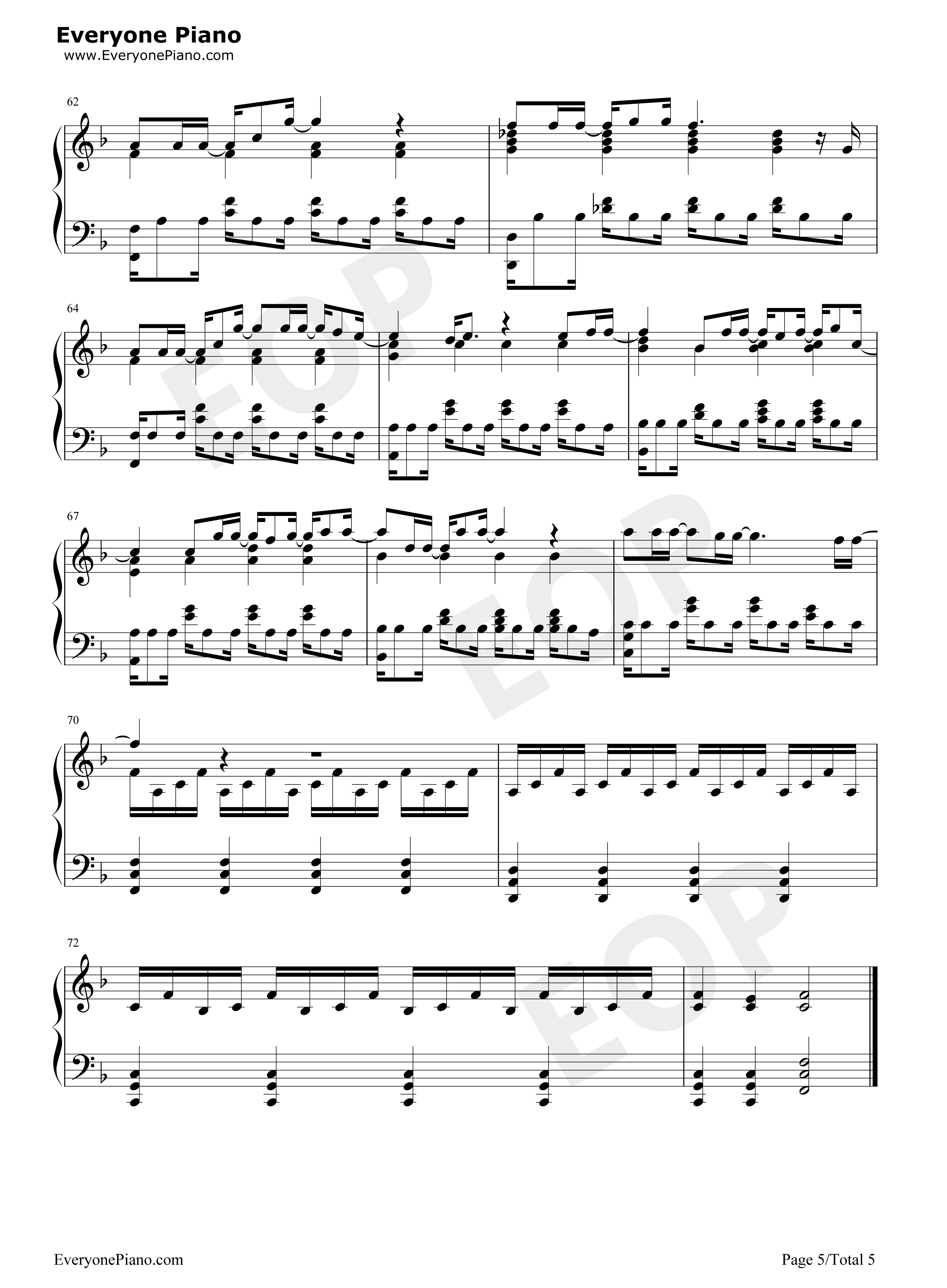 哪里都是你钢琴谱_周杰伦