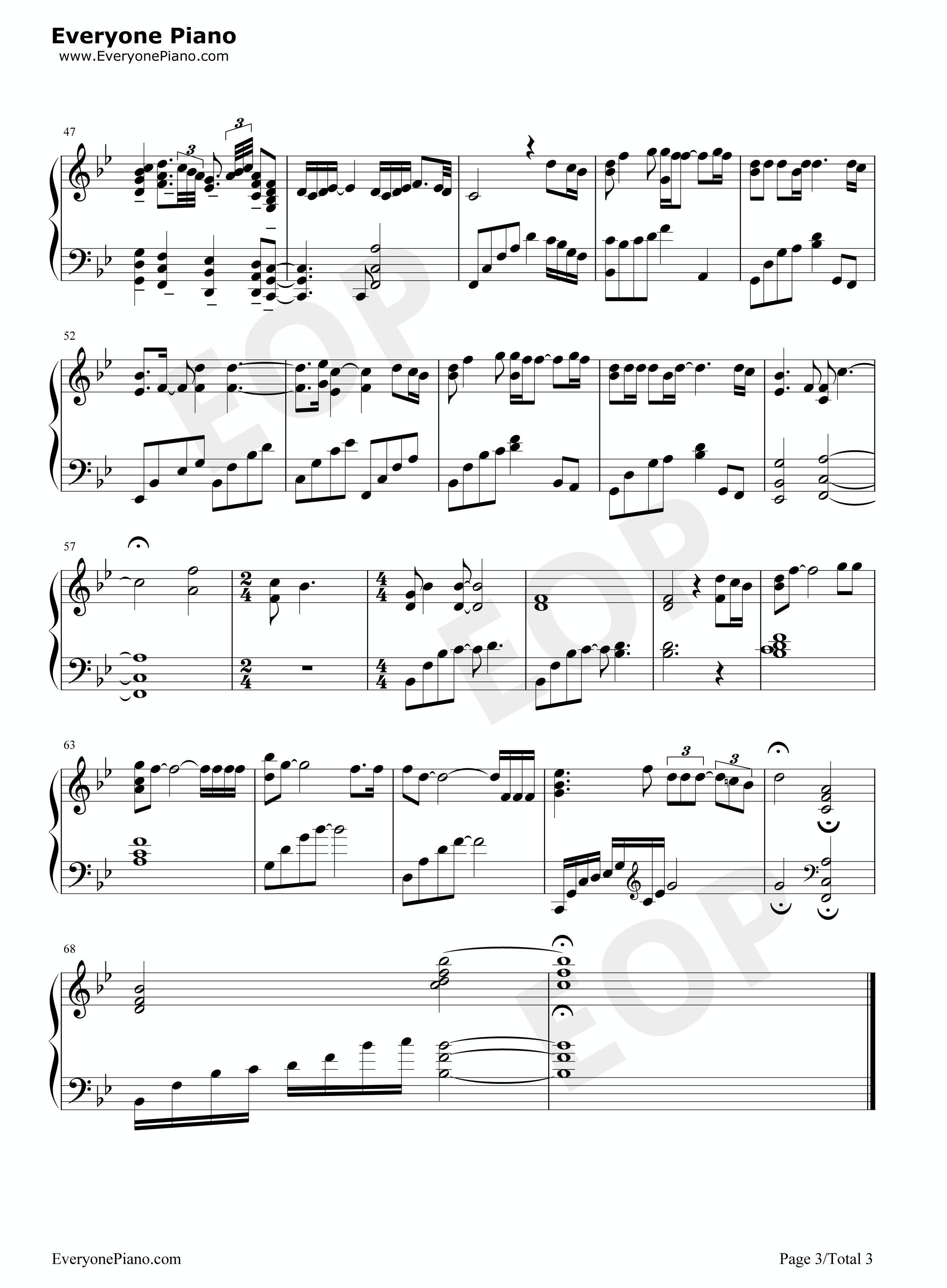 一见钟情钢琴谱_李晟