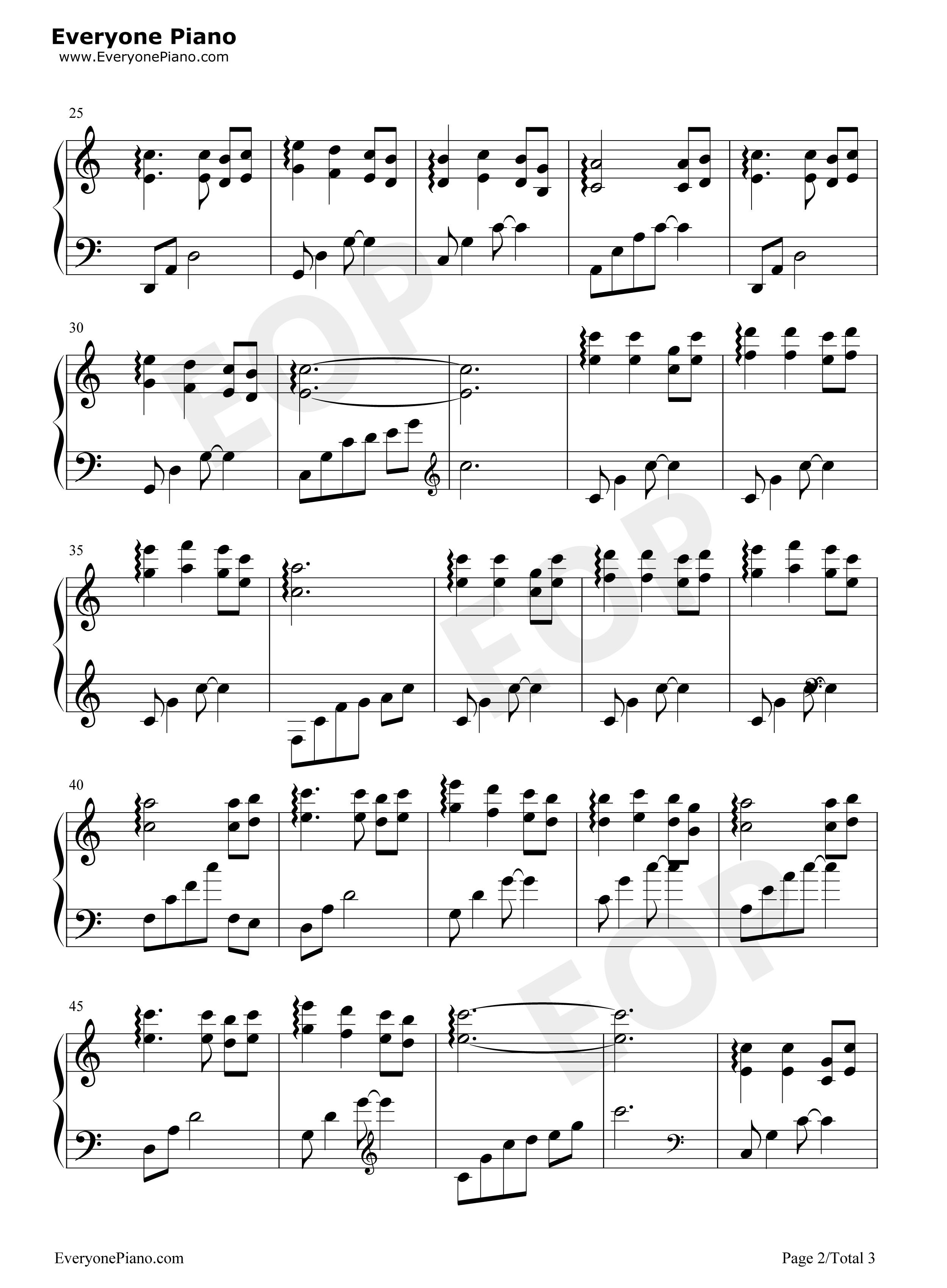 晴空钢琴谱_未知